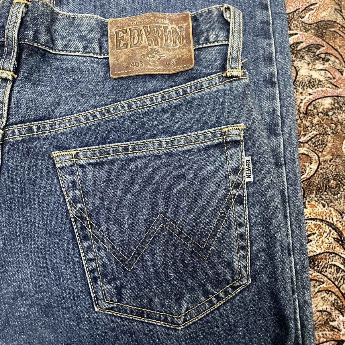 Edwin 🔥Vintage 90s Edwin 403 Blue Washed Regular Fit Denim Jeans Size US 31 - 9 Thumbnail