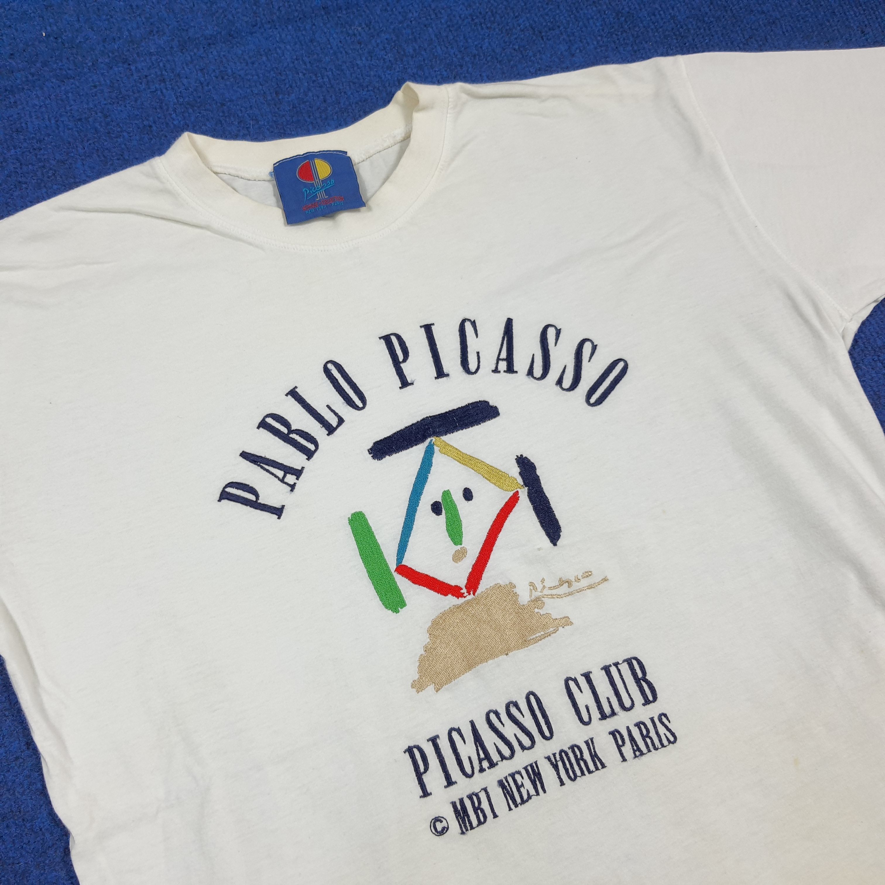 Paloma Picasso Vintage 90s Pablo Picasso Club Art Graphic T-Shirt C294N79 Size US M / EU 48-50 / 2 - 2 Thumbnail