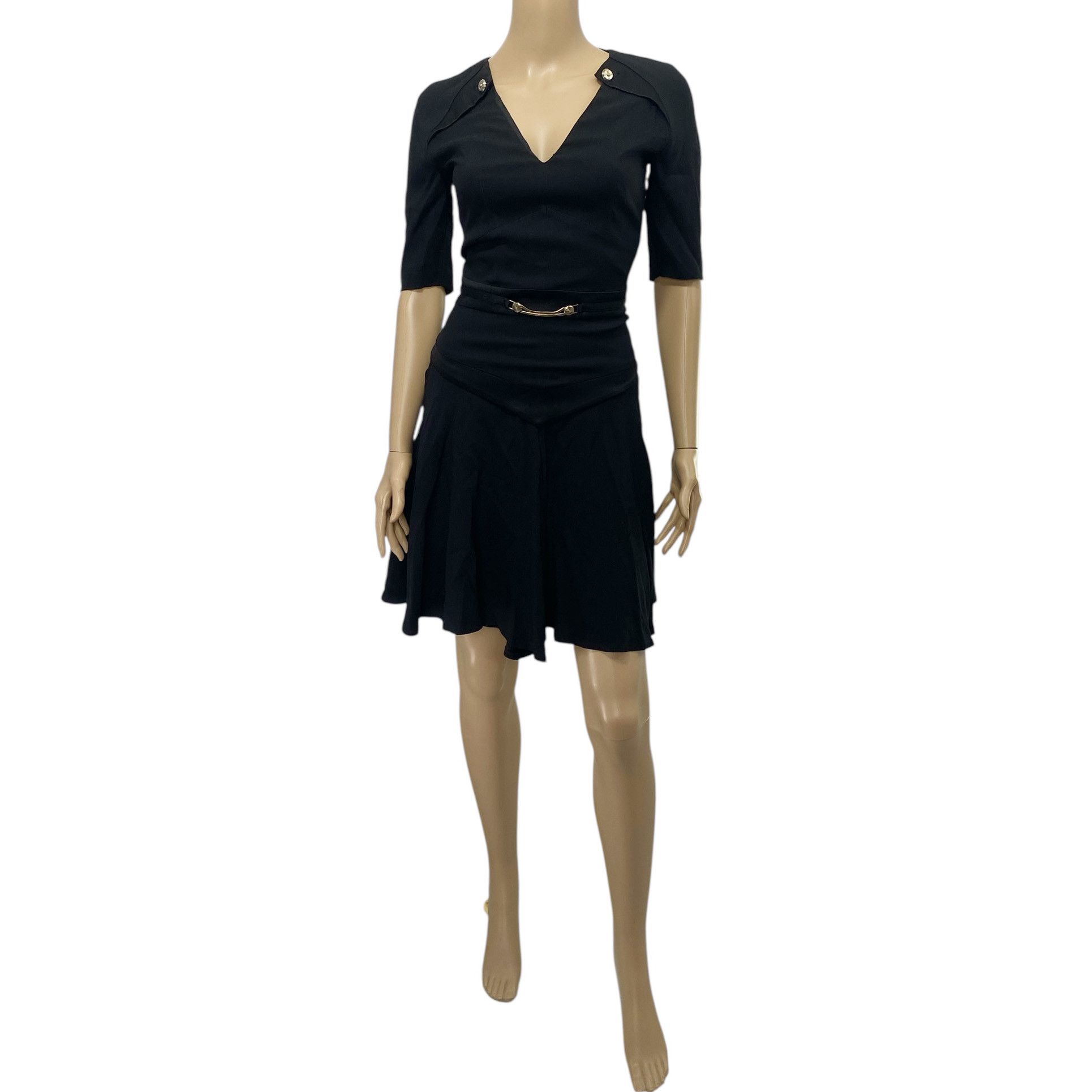Versus Versace Black Chain Stud Accents Sheath Dress Size XS / US 0-2 / IT 36-38 - 1 Thumbnail