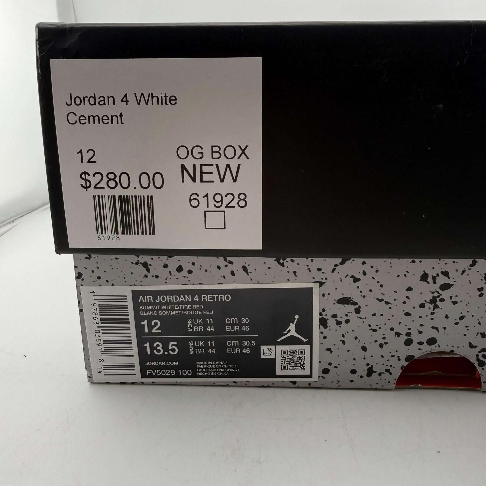 Nike Jordan 4 White Cement OG Box New Size US 12 / EU 45 - 8 Thumbnail