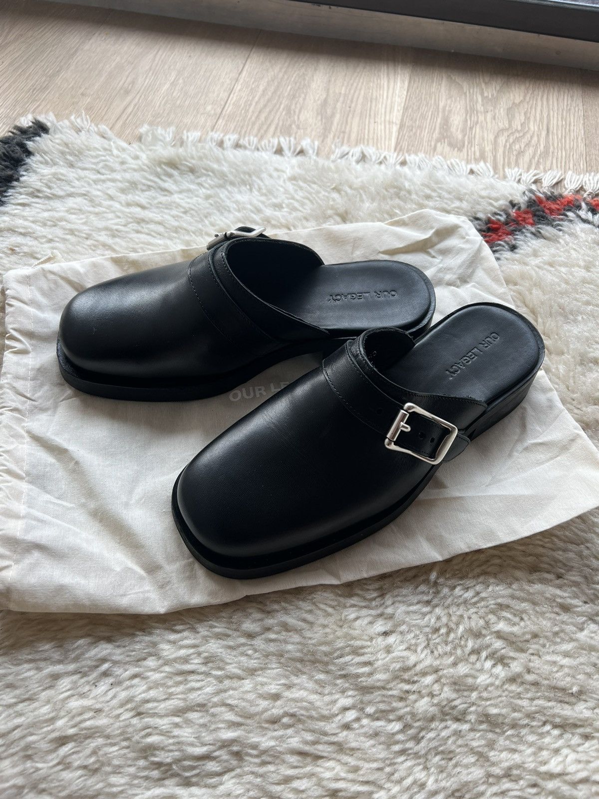 image of Our Legacy Camion Mule Shoes in Black, Men's (Size 7)
