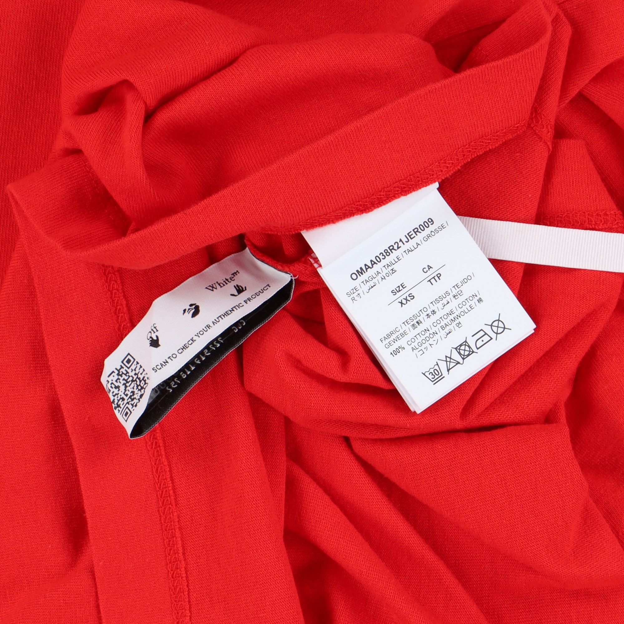 Off-White Red Pascal Hand Gun Logo Oversized T-Shirt Size US XXS / EU 40 - 7 Thumbnail
