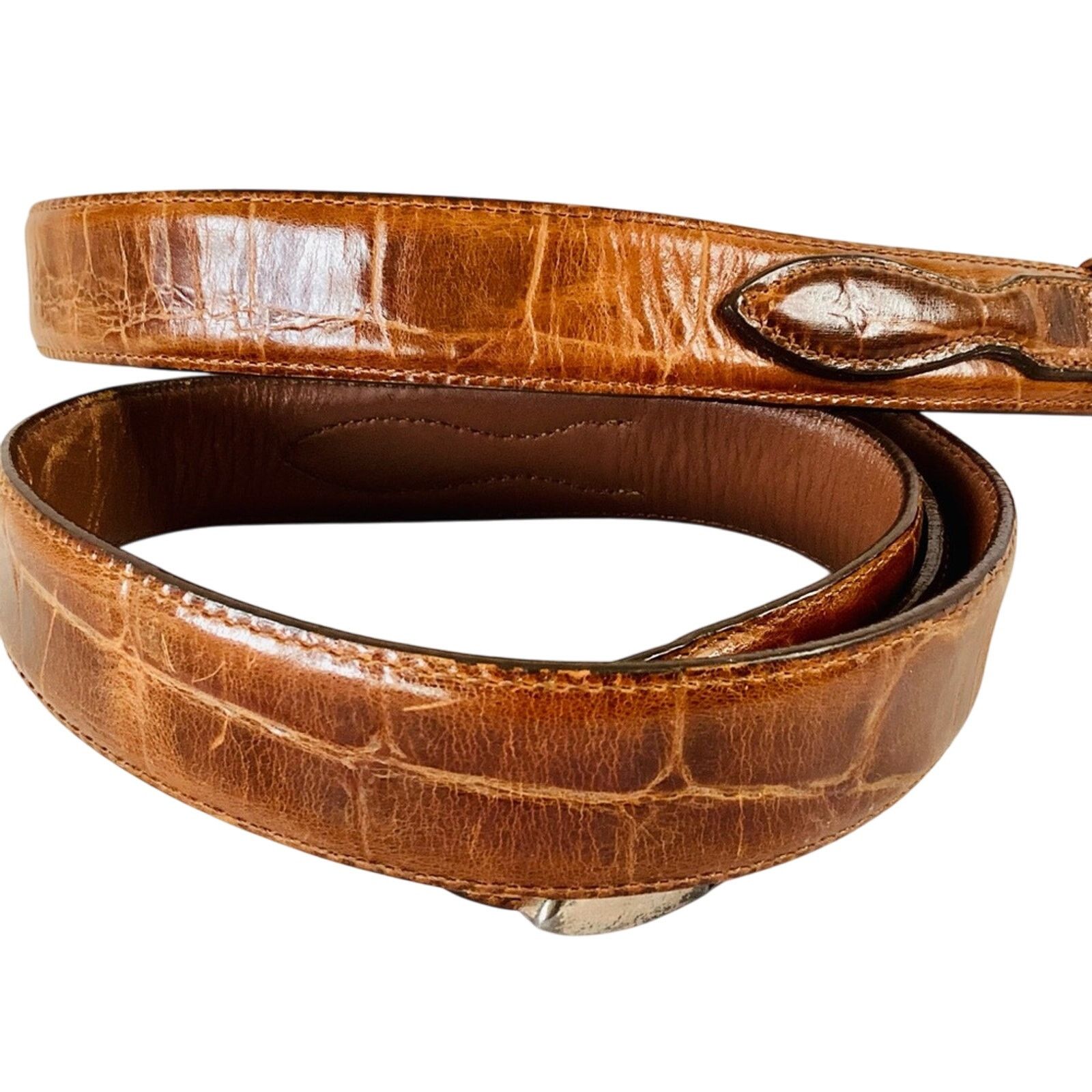 Lands' End Land’s End Leather Belt Size 40 - 3 Thumbnail