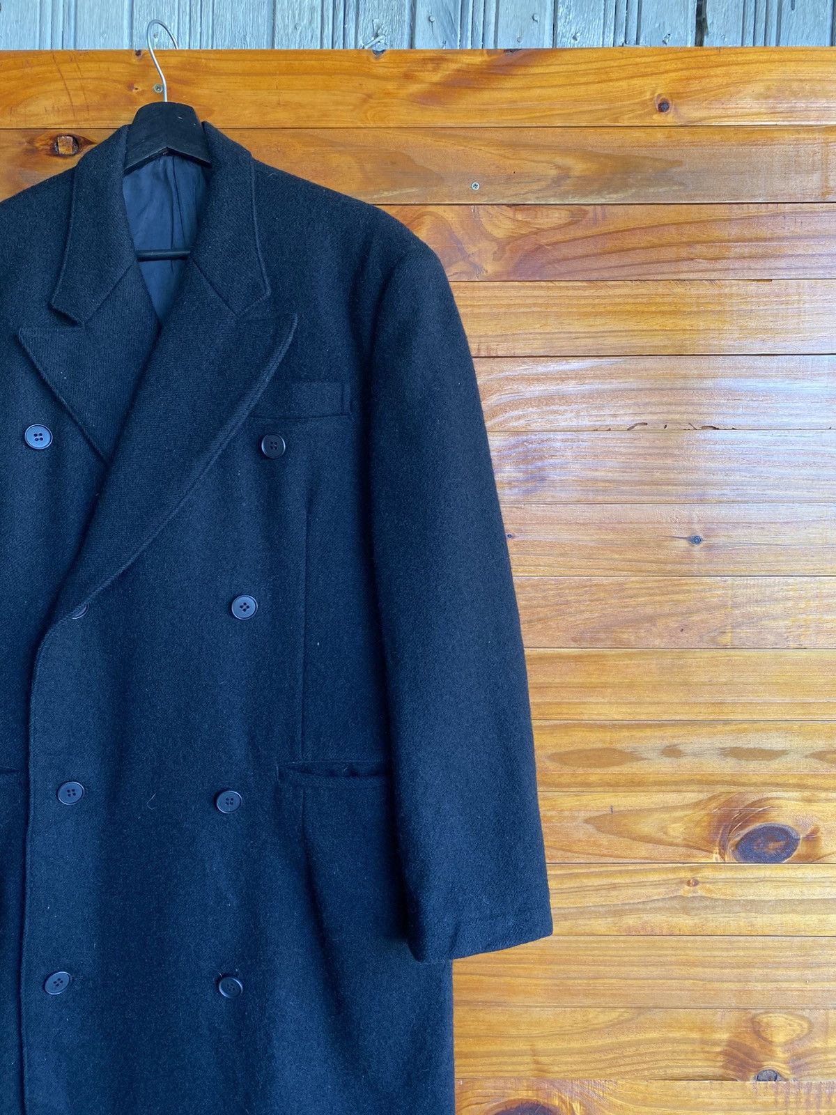 Y's Y’s Yohji Yamamoto Black Double-Breasted Wool Long Coat Size US L / EU 52-54 / 3 - 6 Thumbnail