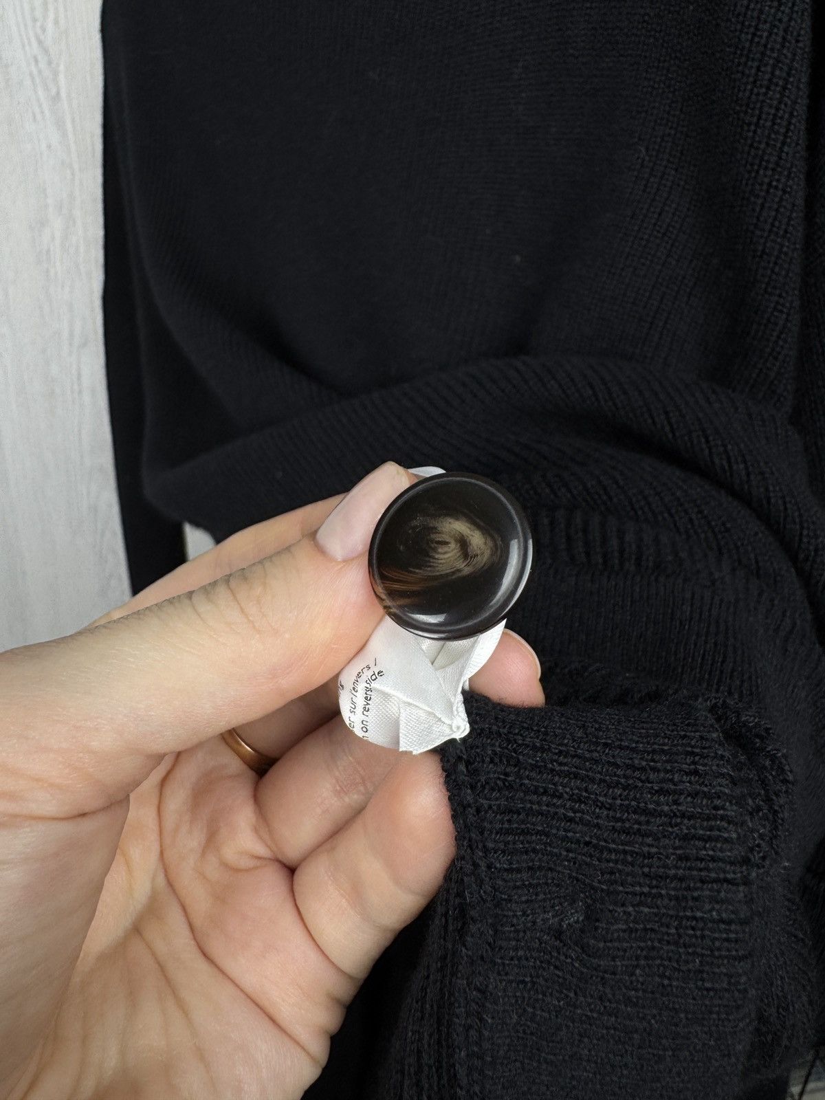 Sezane Sezane Paris black wool cotton blend side button sweater S Size S / US 4 / IT 40 - 13 Thumbnail