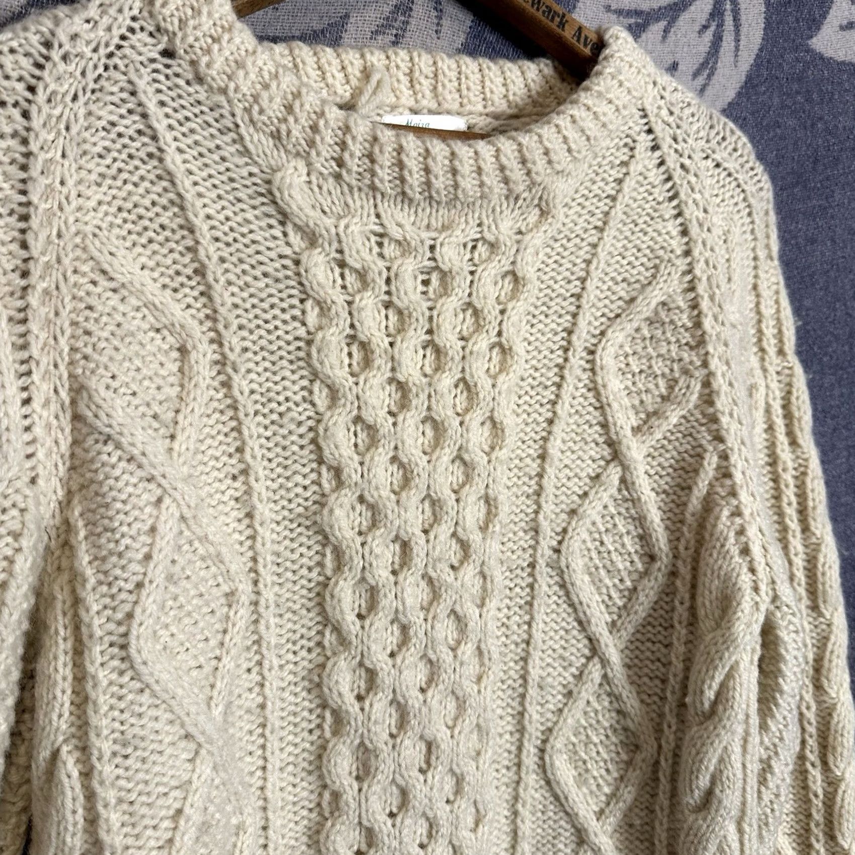 Vintage VINTAGE Moira Handknit Wool Celtic Design Fisherman Sweater Ivory Cable Womens L Size L / US 10 / IT 46 - 2 Thumbnail