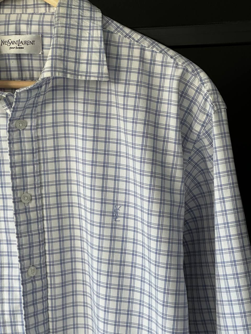 Vintage × Yves Saint Laurent Vintage YSL Yves Saint Laurent Check Shirt Size US XL / EU 56 / 4 - 4 Thumbnail