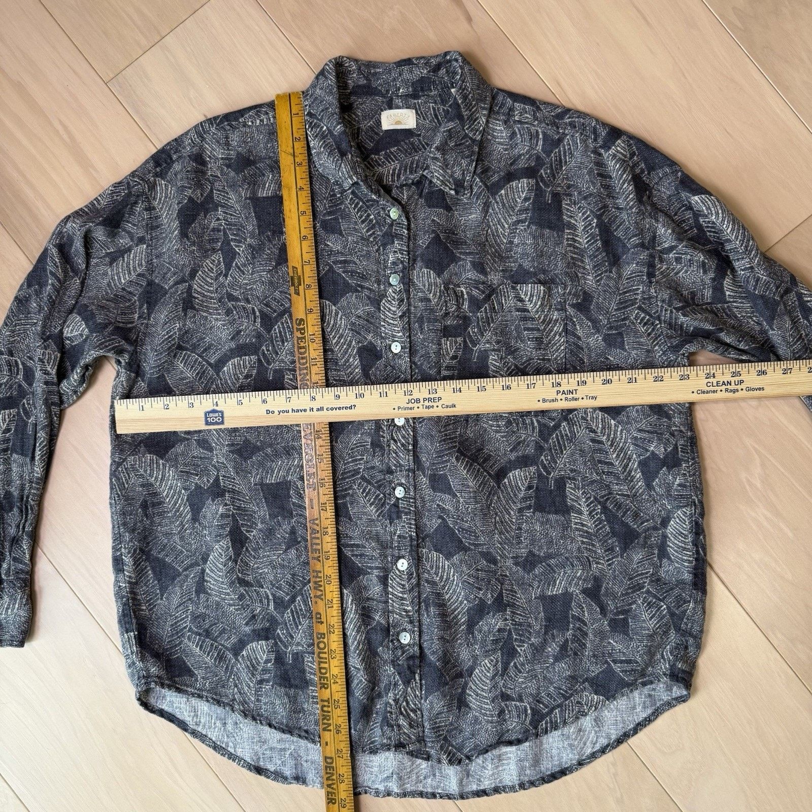Faherty Faherty Breeze Linen Shirt Large Gray Minimalist Long Sleeve Size US L / EU 52-54 / 3 - 2 Thumbnail