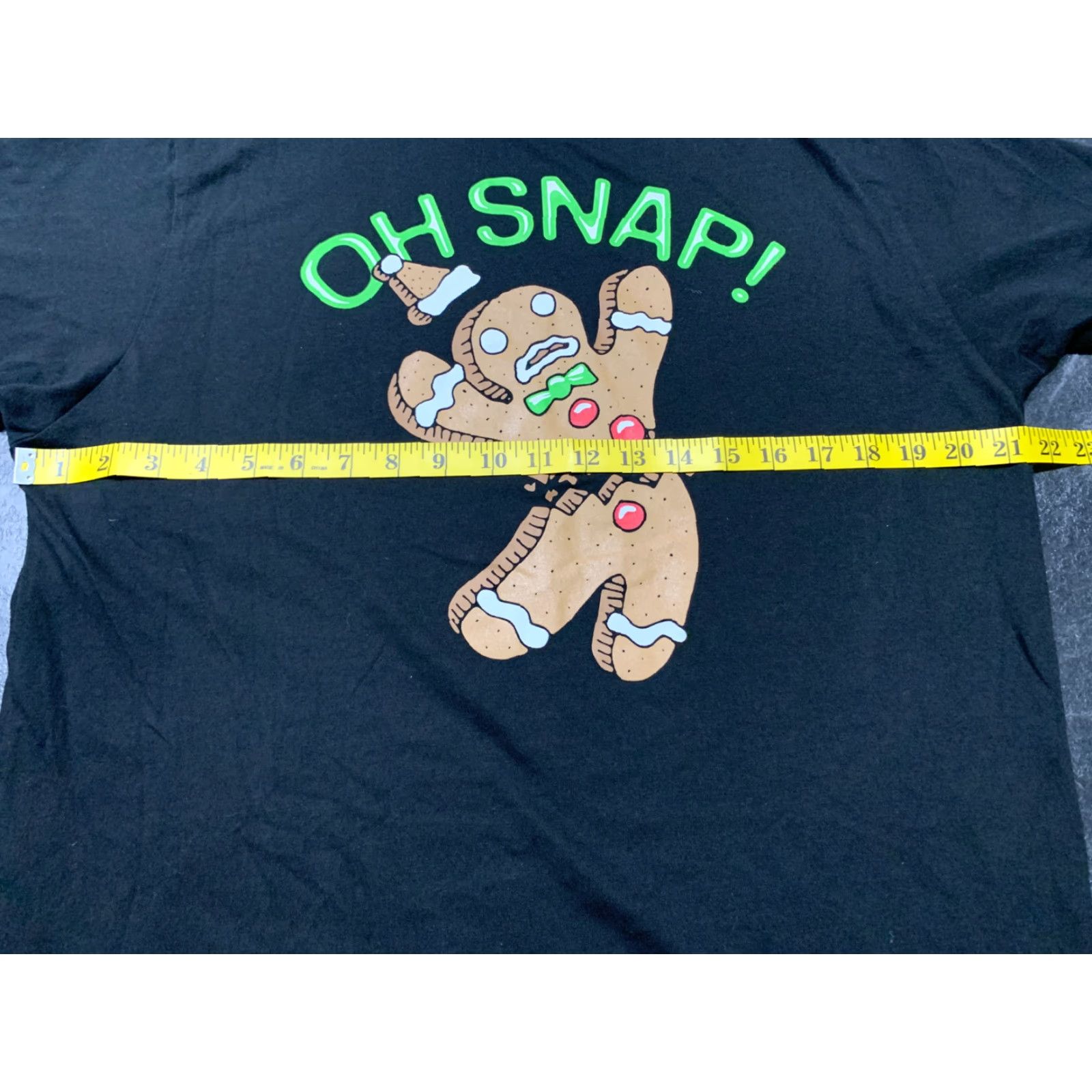 Vintage Holiday Time Christmas Gingerbread Man Shirt Black Crew Neck Tee Mens L Size US L / EU 52-54 / 3 - 4 Thumbnail