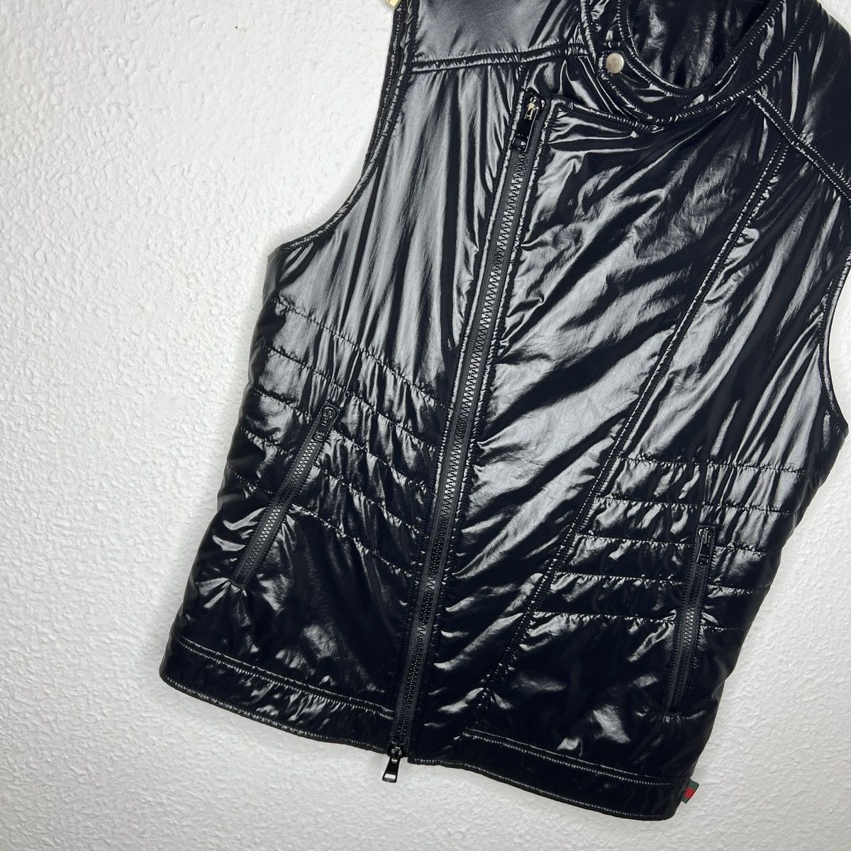 Gucci Gucci by Tom Ford Gilet Vest Jacket Black Shiny Nylon Logo Size US M / EU 48-50 / 2 - 2 Thumbnail