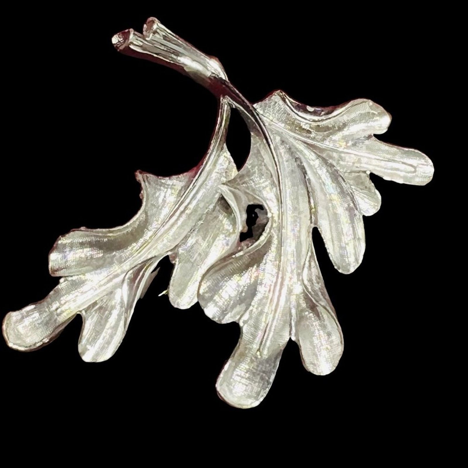 & Other Stories Vintage - Signed - Coro Silver tone Wavy Leaf Brooch Pin Size ONE SIZE - 3 Thumbnail
