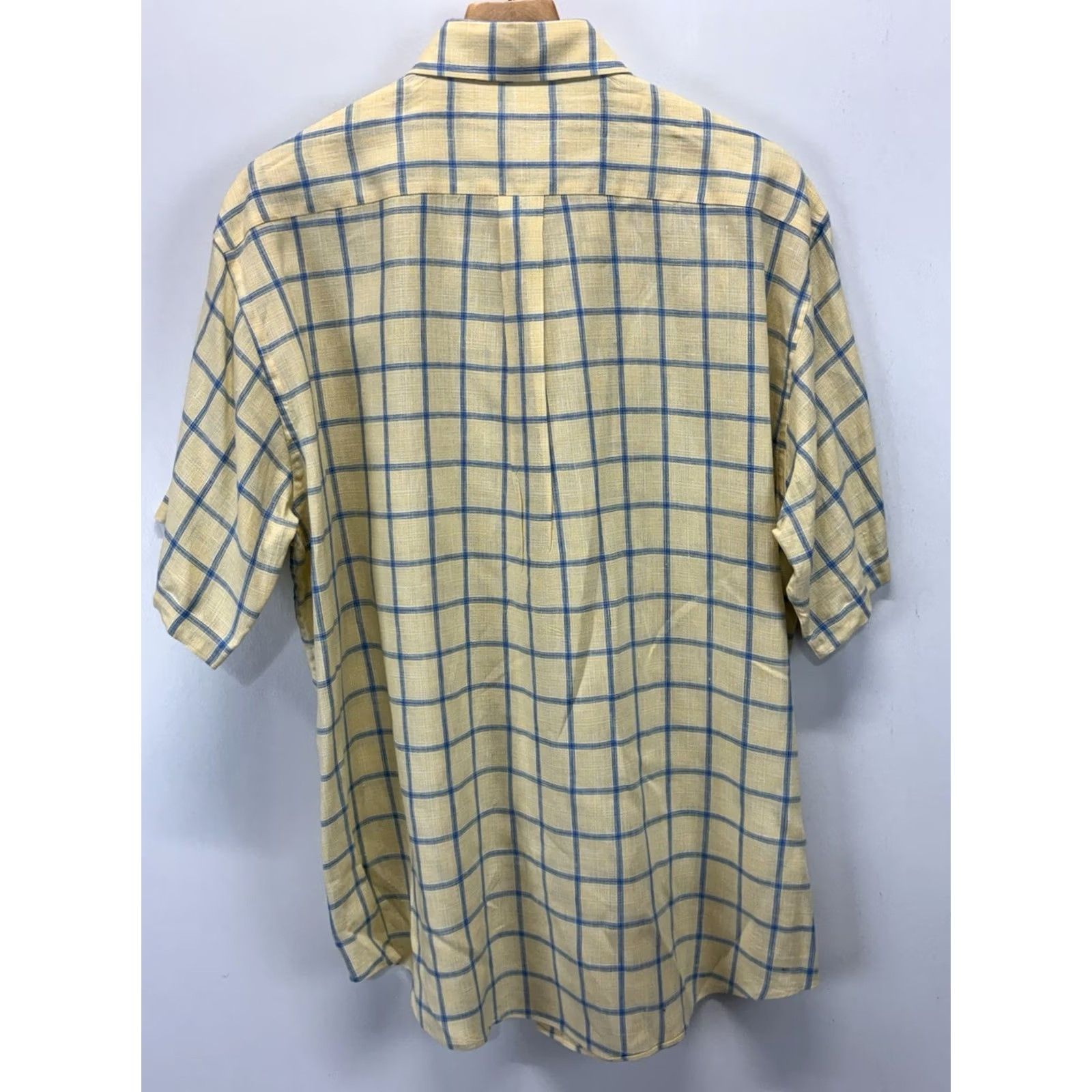 Brooks Brothers Brooks Brothers Shirt Men’s XL Yellow Plaid Linen Button-Down Short Sleeve Button Up Size US XL / EU 56 / 4 - 3 Thumbnail