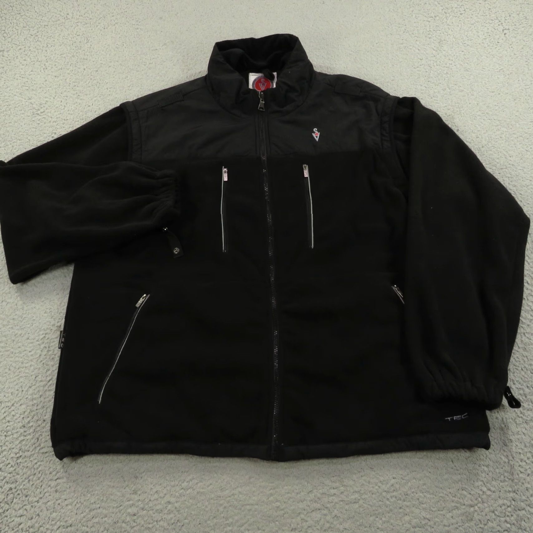 Vintage SCOTTeVEST Jacket Mens 2XL Fleece Zip Convertible Hooded TEC Utility 2 in 1 Jacket Shirt Mens Black 2XL 3-in-1 Zip Pockets Size US XXL / EU 58 / 5 - 2 Thumbnail