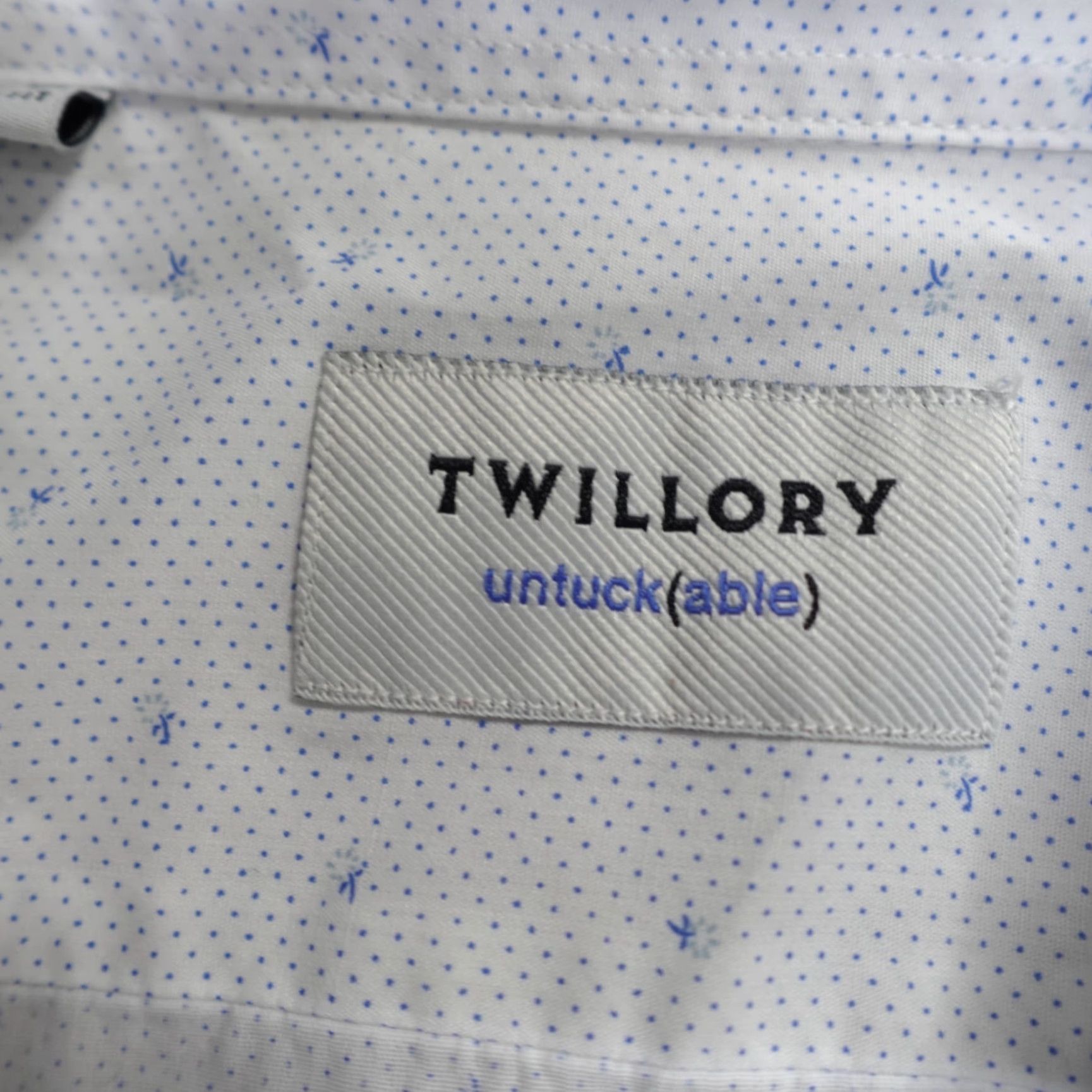Vintage Twillory Mens Shirt XL White Tailored Fit Untuckable Chest Pocket Geometric Short Sleeve Button-Up Size US XL / EU 56 / 4 - 4 Thumbnail