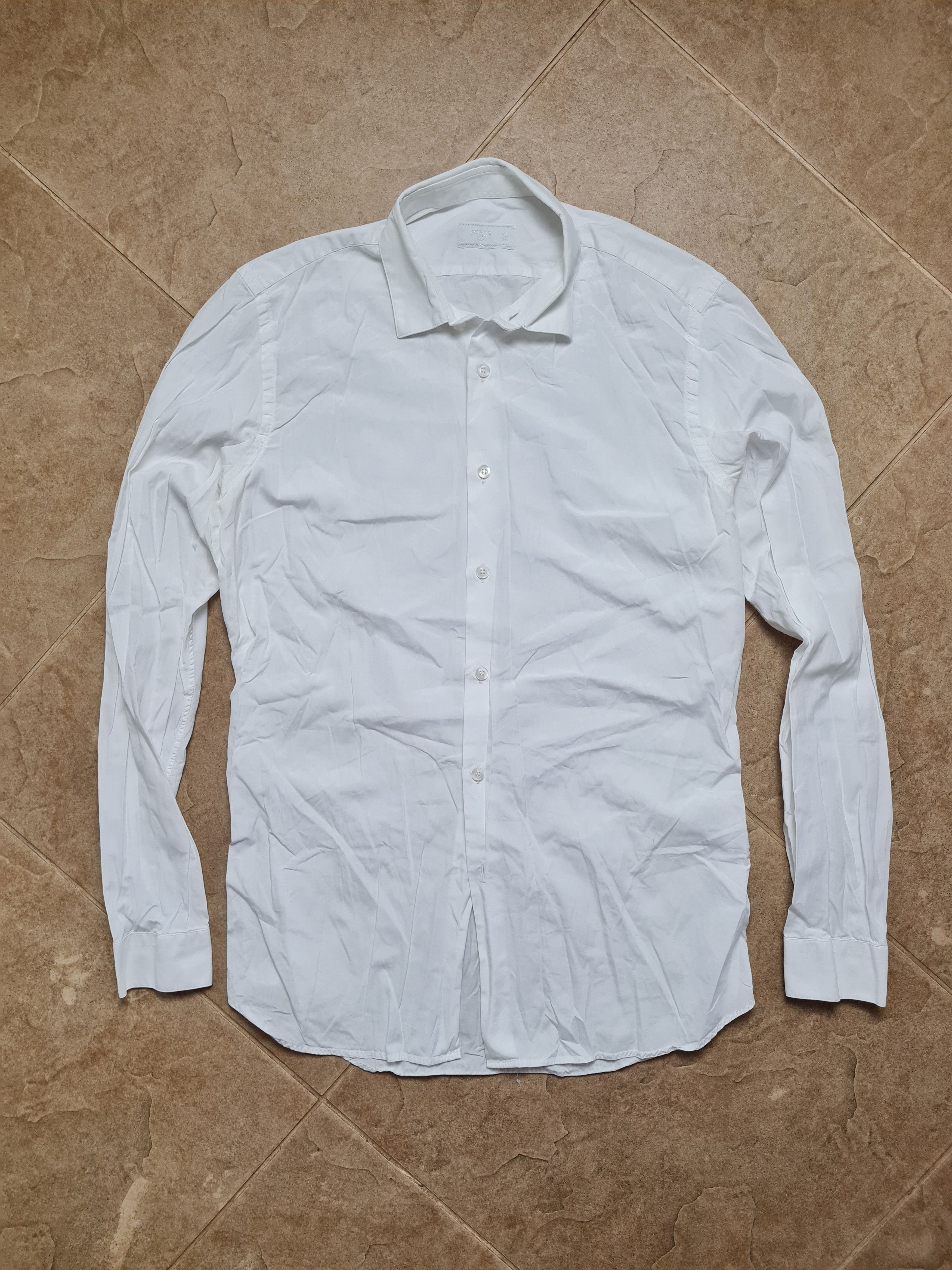 Prada PRADA Milano Men's White Long Sleeve Dress Shirt Italy Size US S / EU 44-46 / 1 - 9 Thumbnail