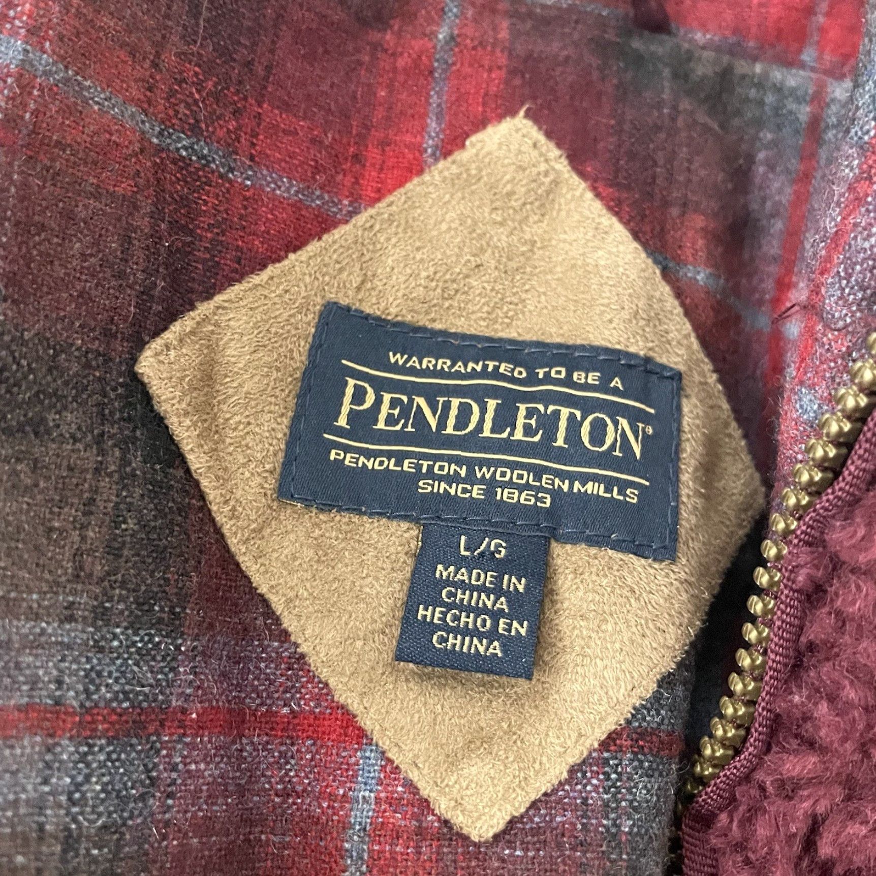 Pendleton Pendleton Jacket Women Large Fleece Full Zip Maroon Red Full Zip Fleece Jacket Women Large Pendleton Red Maroon Womens Jacket Size L / US 10 / IT 46 - 2 Thumbnail