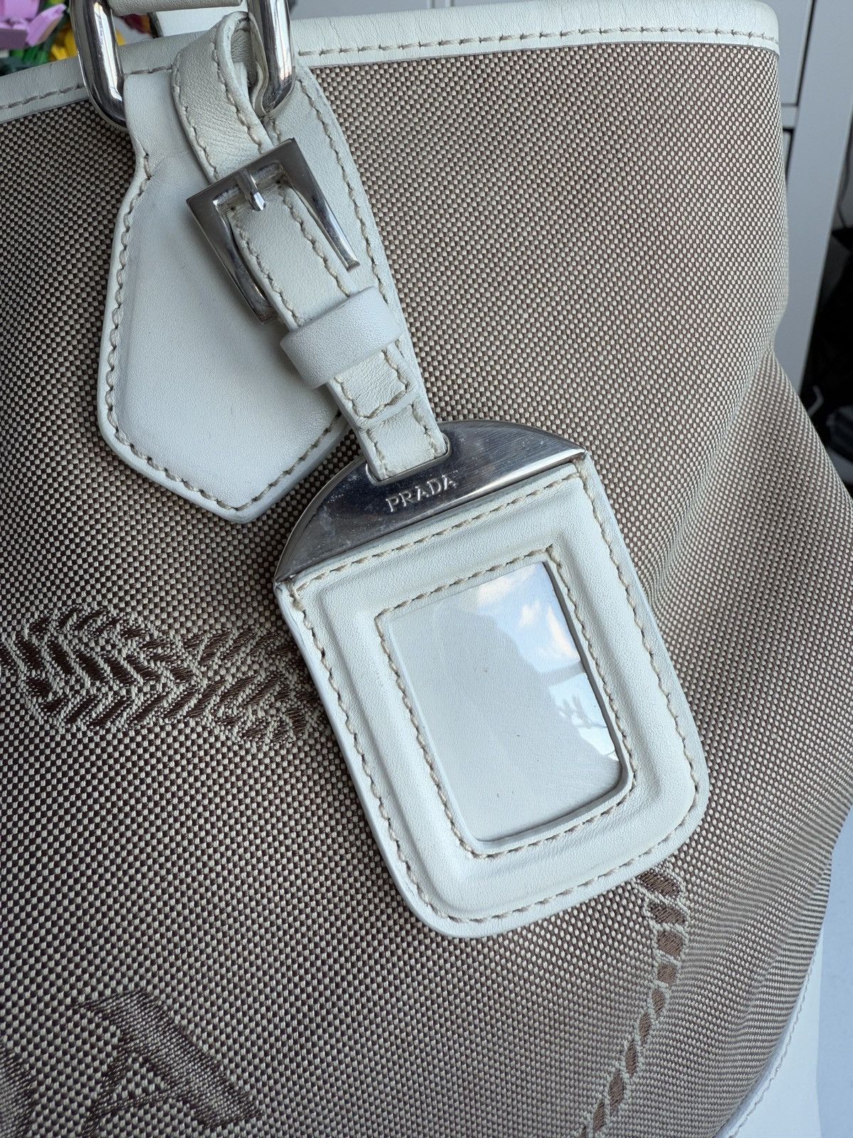Designer × Prada Prada Jacquard logo canvas tote / shoulder bag designer y2k Size ONE SIZE - 14 Thumbnail
