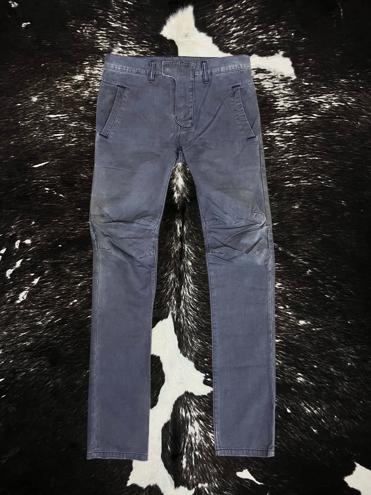 Balmain Balmain SS13 3D Dirt-Wash Navy Chino Biker Size US 29 - 1 Thumbnail