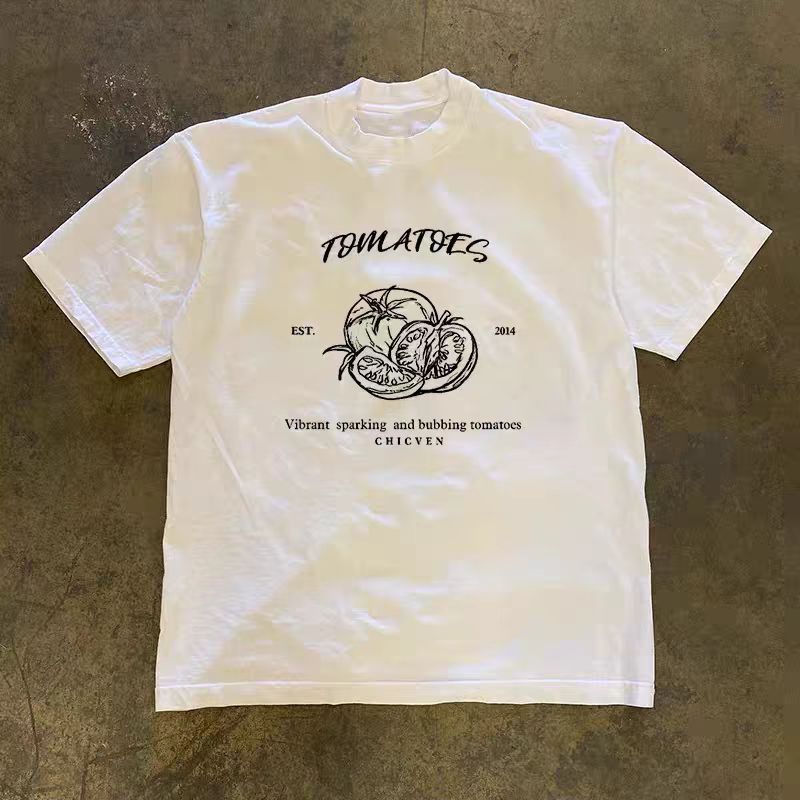 Japanese Brand White casual retro tomato print cotton t-shirt Size US M / EU 48-50 / 2 - 1 Thumbnail