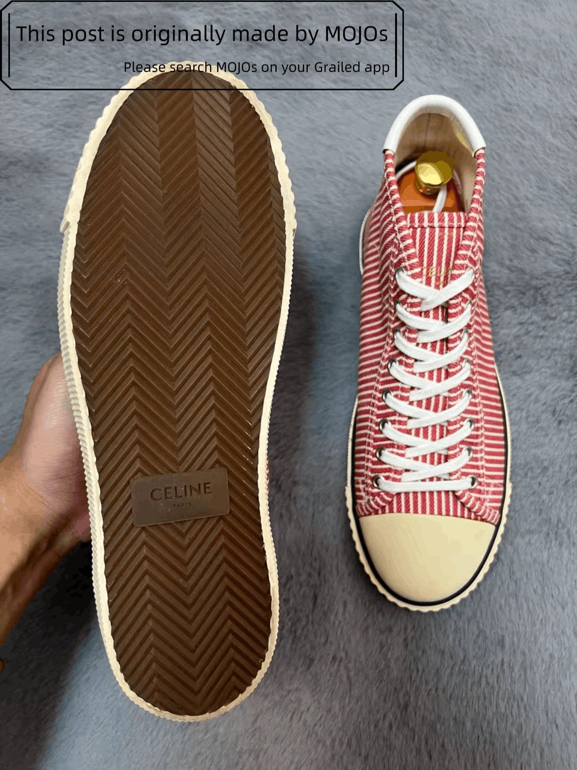Celine Sz 41 Celine 20SS Red Stripe Hi-top Sneaker Size US 8 / EU 41 - 3 Thumbnail
