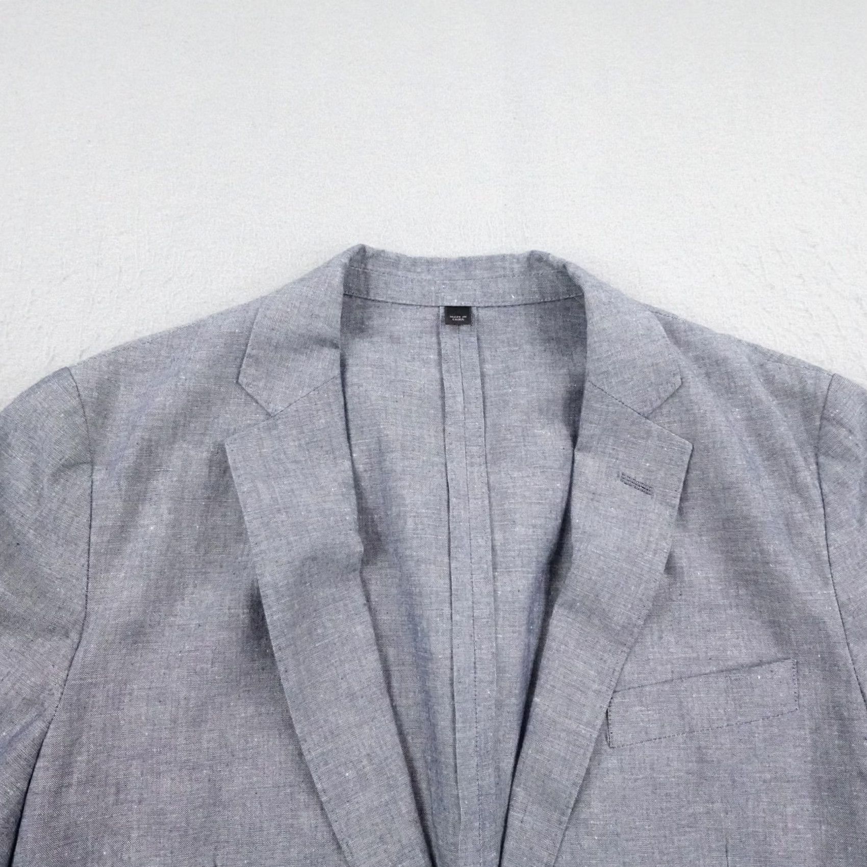 J.Crew J Crew Blazer Mens 36R Blue Gray Ludlow Linen Blend Slim Fit Sport Coat Jacket Size 36R - 2 Thumbnail