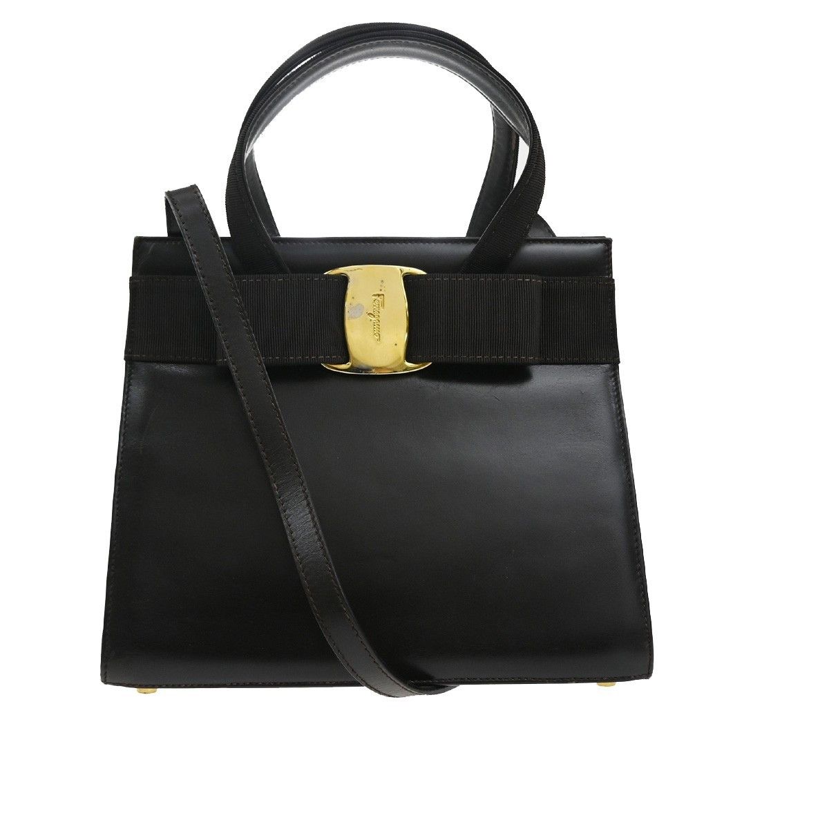 Salvatore Ferragamo Salvatore Ferragamo Convertible Vara Bow Tote Leather Size ONE SIZE - 1 Thumbnail