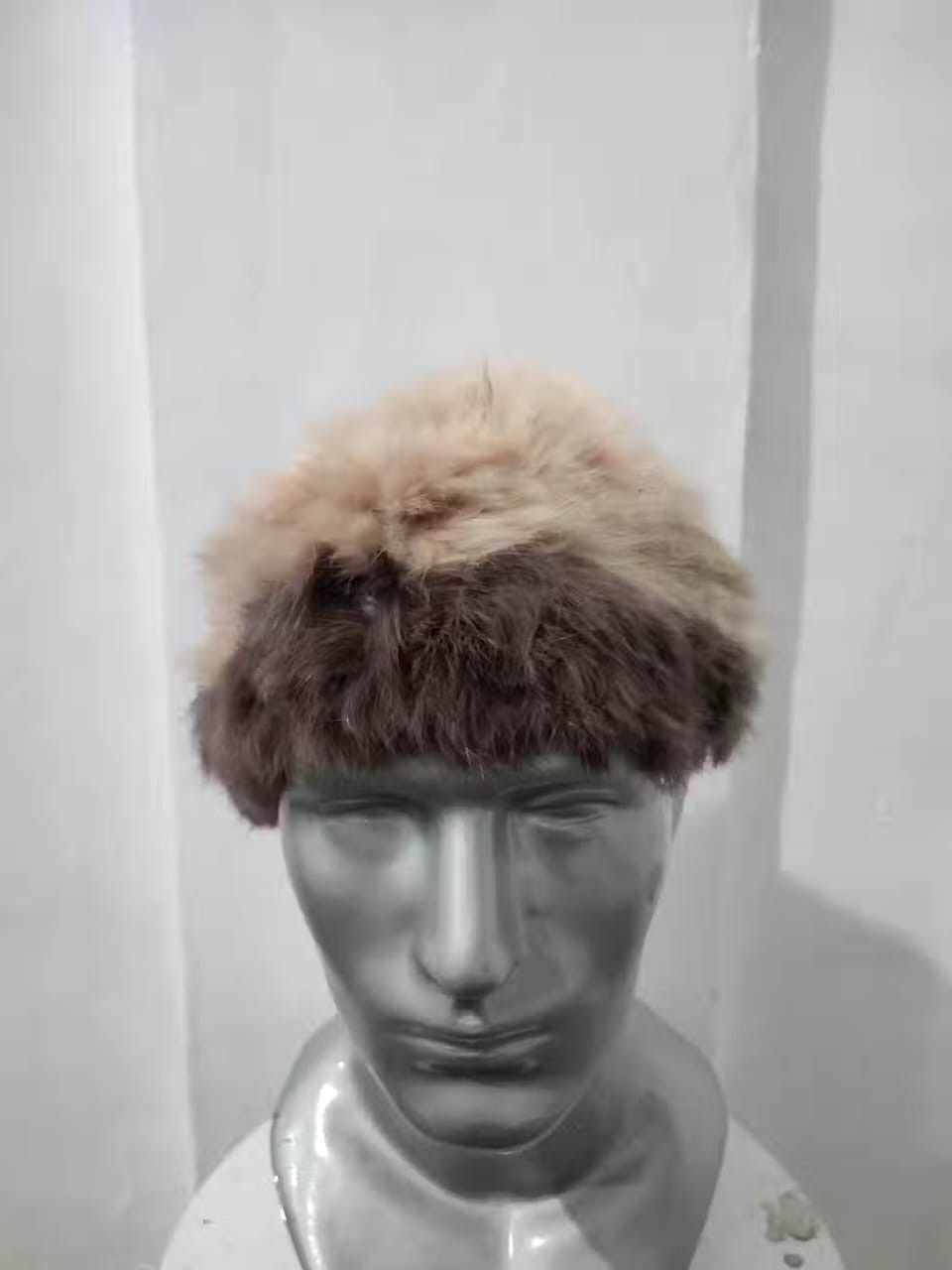 image of Avant Garde x Mink Fur Coat Unknown Japanese 2 Tone Real Fur Beanie Hats in Mix, Men's