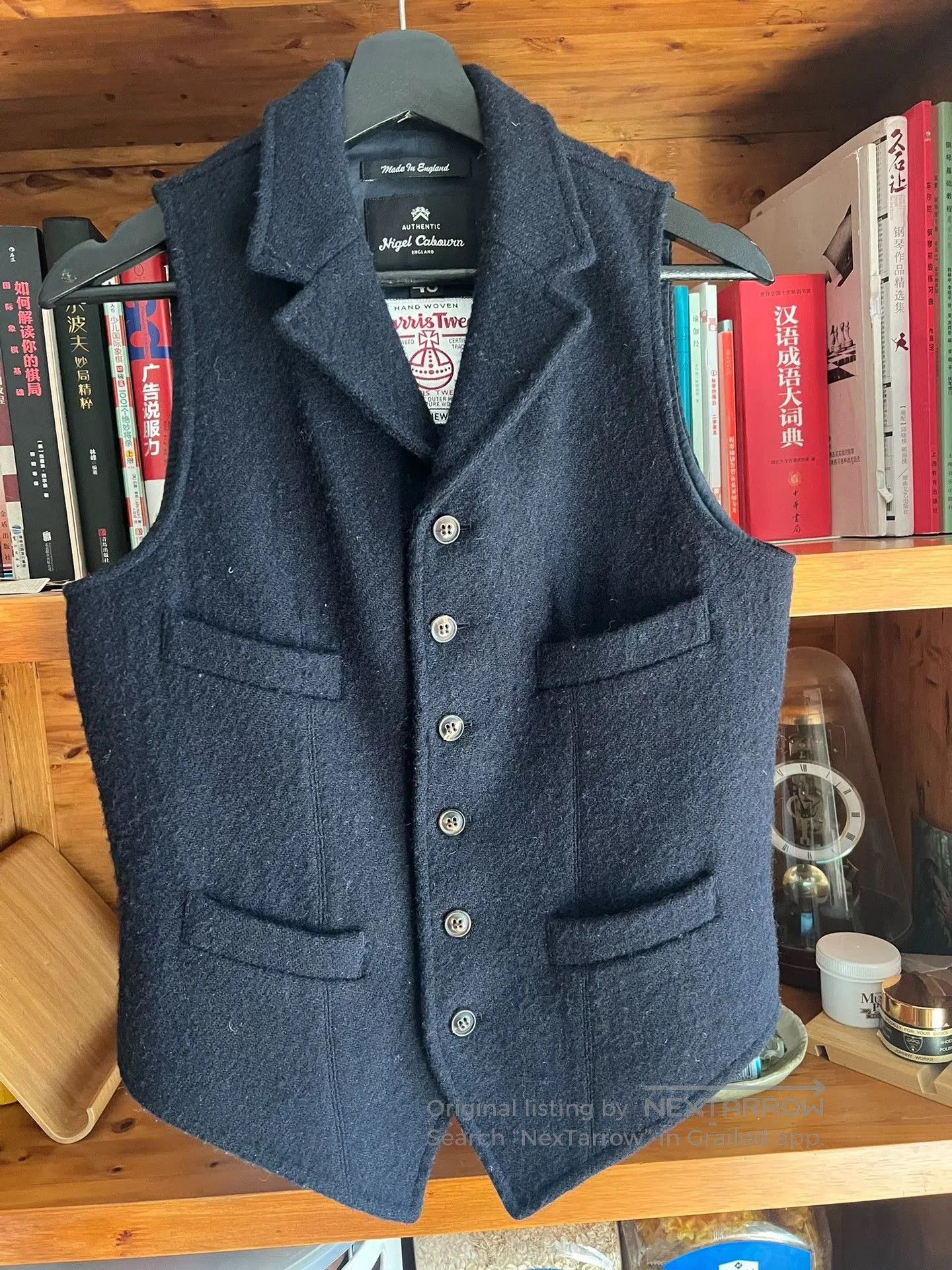 Nigel Cabourn Nigel Cabourn Indigo Harris Wool Vest. Size US S / EU 44-46 / 1 - 2 Thumbnail