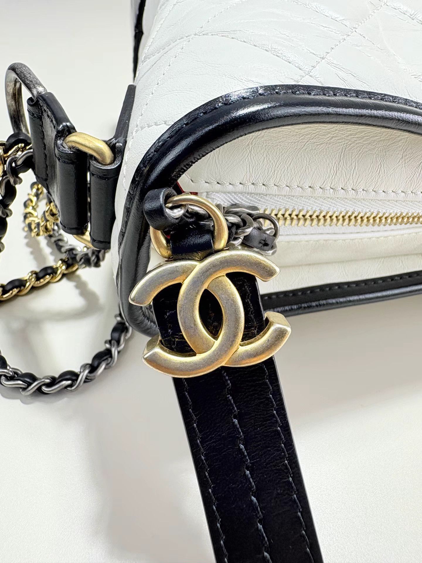 Chanel CHANEL Gabrielle Black White Leather Hobo K1 Size ONE SIZE - 6 Thumbnail