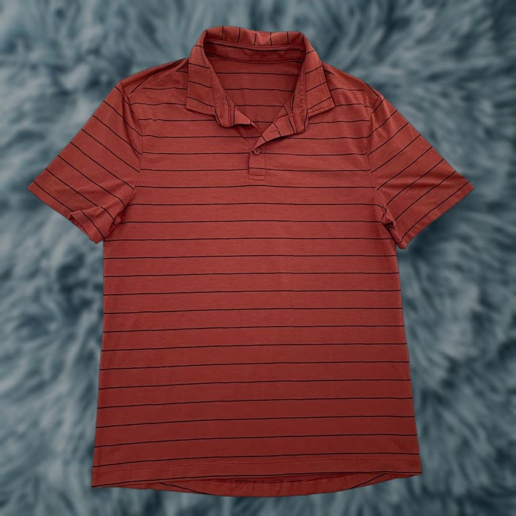 Lululemon Lululemon Tech Polo Shirt Adult Small Brown Striped Short Sleeve Activewear Mens Size US S / EU 44-46 / 1 - 1 Thumbnail