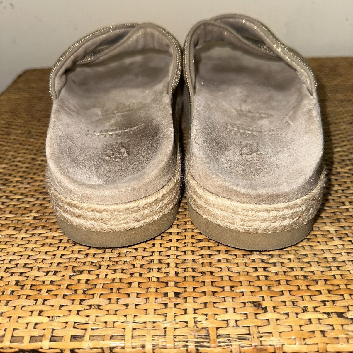 Brunello Cucinelli BRUNELLO CUCINELLI Women 5 Gold Criss Cross Monili Slide Size US 5 / IT 35 - 5 Thumbnail