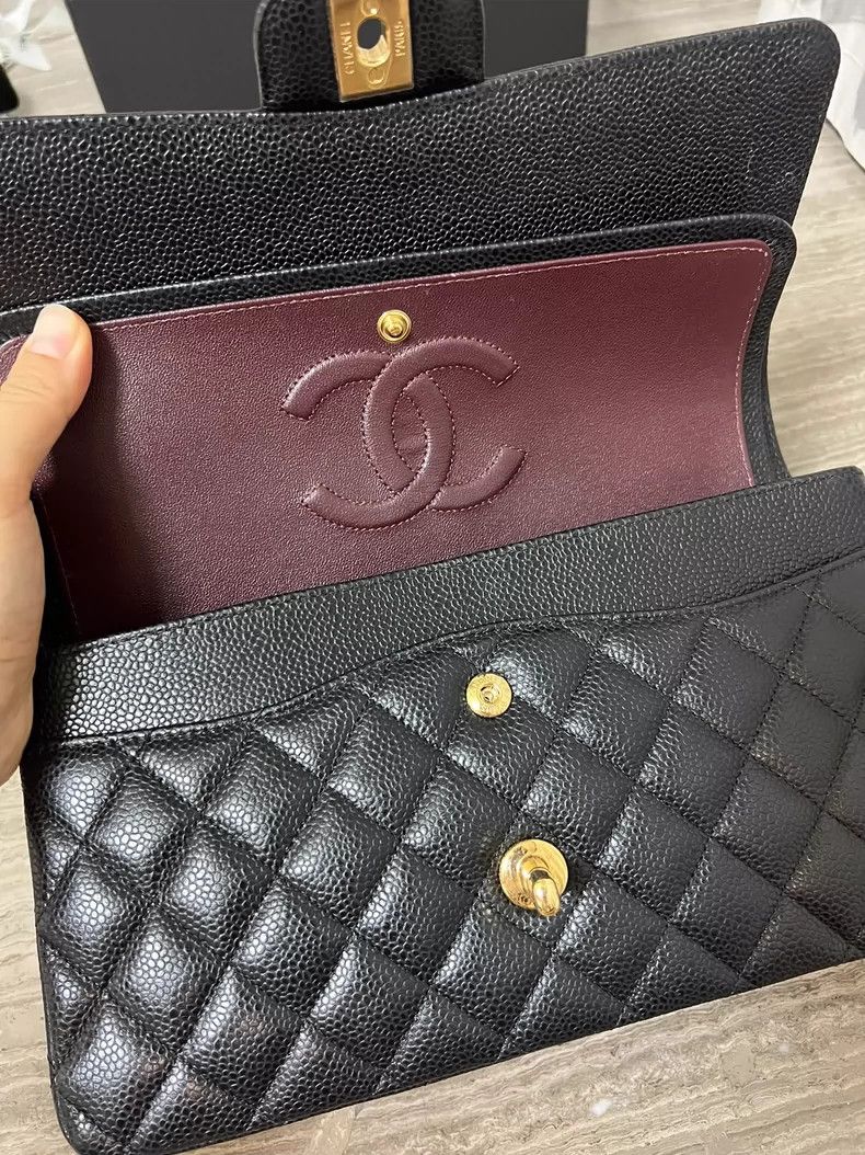 Chanel ChanelCF medium size black gold caviar cowhide cross-body b Size ONE SIZE - 6 Thumbnail