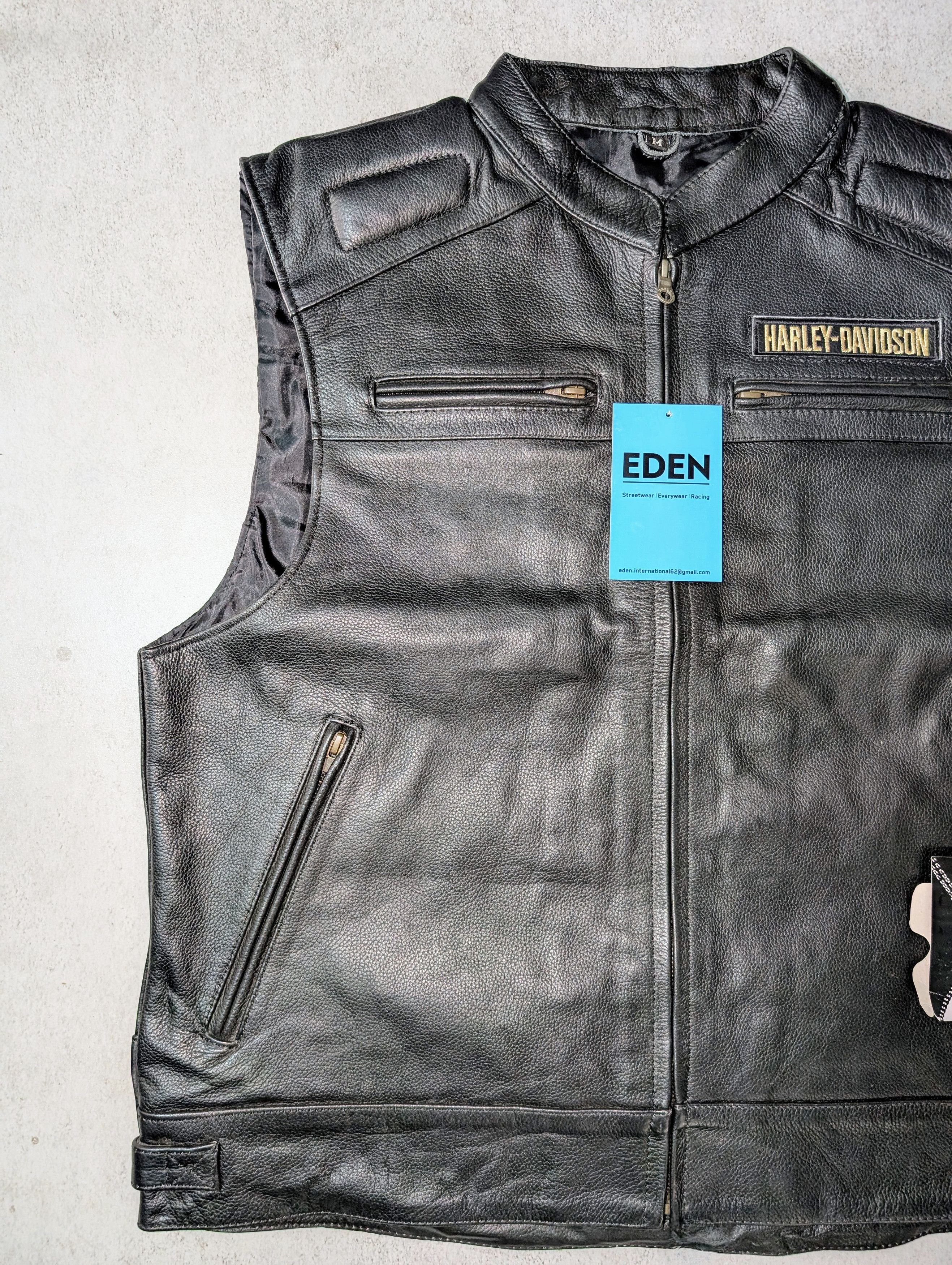 Harley Davidson 💥 Harley Davidson 💥 Vintage Leather Vest Rare Retro fit Size US XL / EU 56 / 4 - 2 Thumbnail
