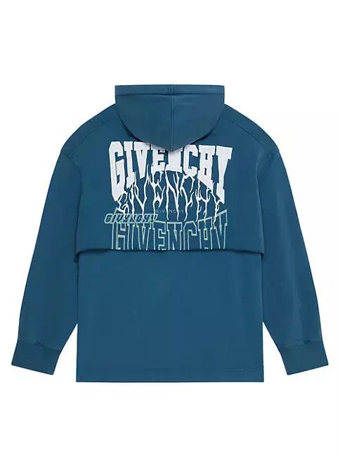 Givenchy o1mle0226 Double Layered Hoodie In Felpa in Blue Size US L / EU 52-54 / 3 - 2 Thumbnail