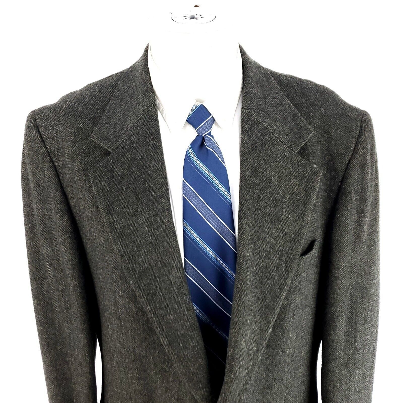 Robert Stock Robert Stock Soft Tweed Wool 2 Button Sport Coat 42R Green H Size 42R - 1 Thumbnail