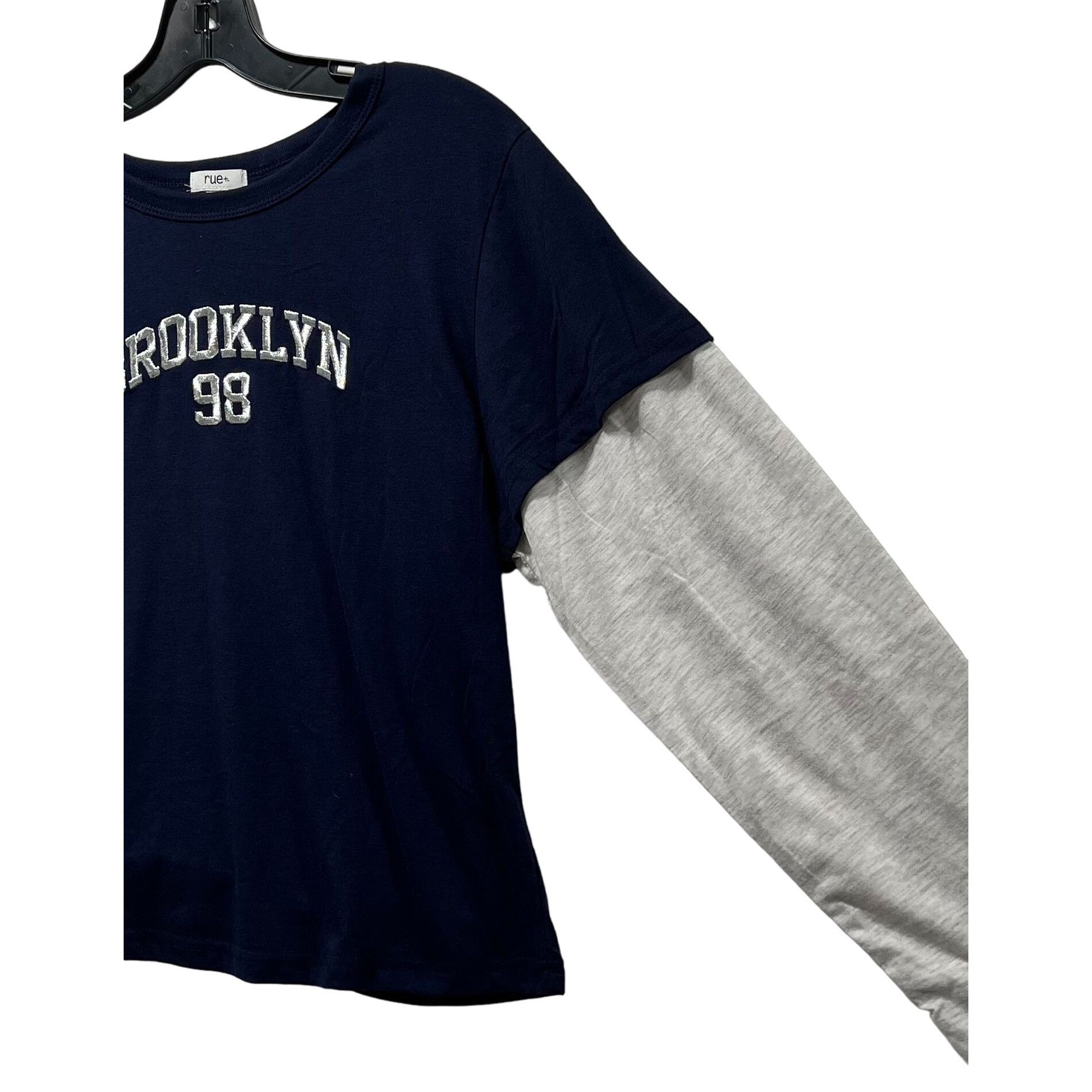 Other Rue + - Women's Long Sleeve T-Shirt - Graphic Tee - Blue/Gra Size XXL / US 16-18 / IT 52-54 - 11 Thumbnail