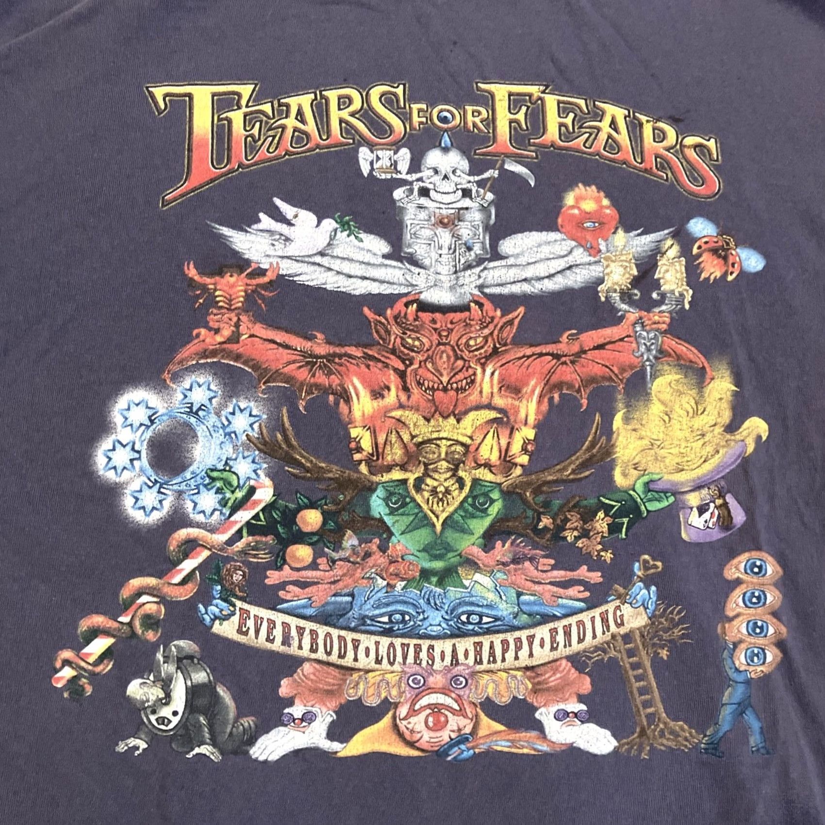 Vintage VINTAGE Giants T-Shirt Mens Short Sleeve Gray L Tears for Fears Everybody Loves A Happy Ending Love 80s Decade Concert Theme Size US L / EU 52-54 / 3 - 2 Thumbnail