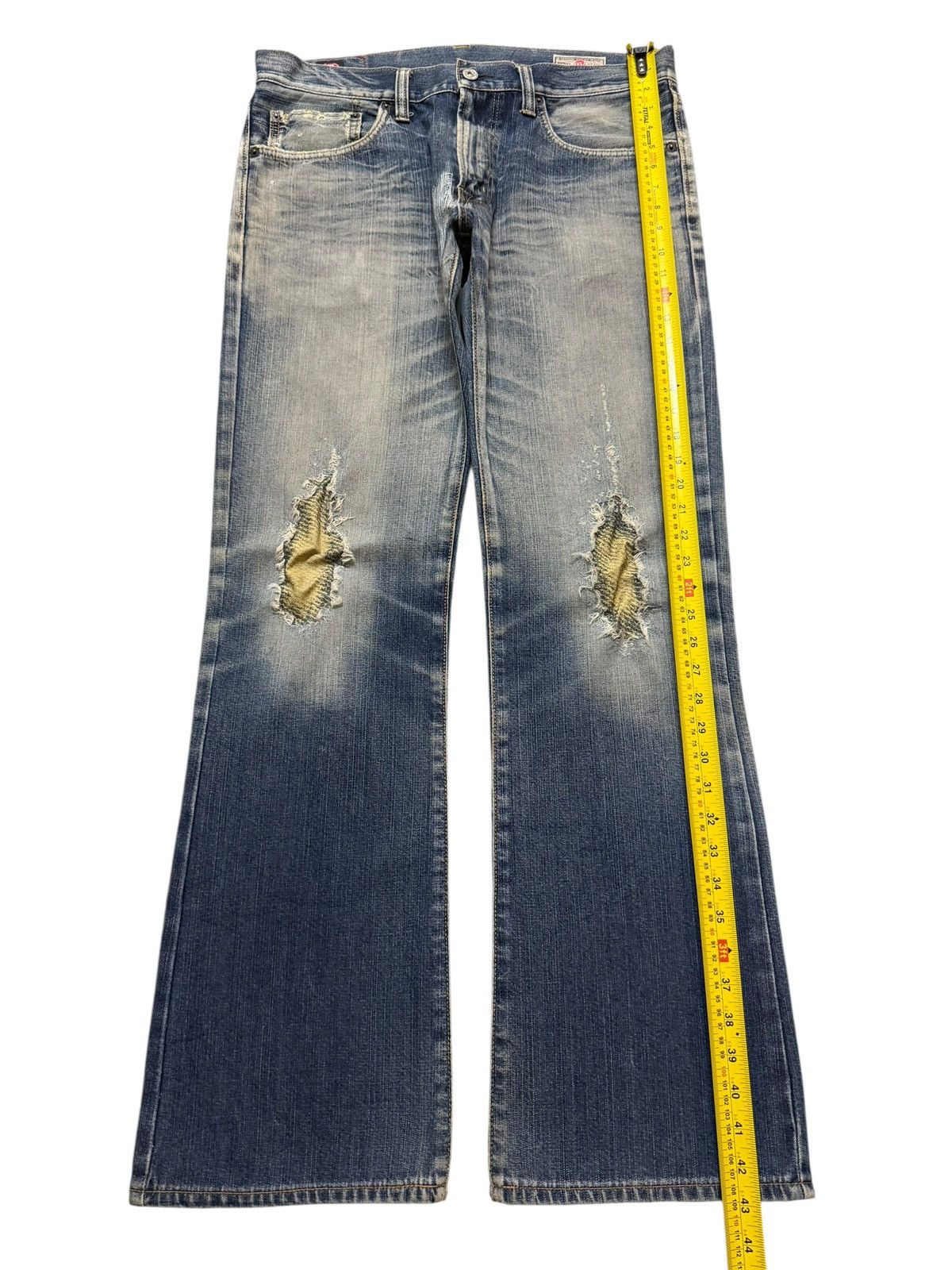Vintage 90s Edwin Rebel Blue Faded Wash Distress Bootcut Fit