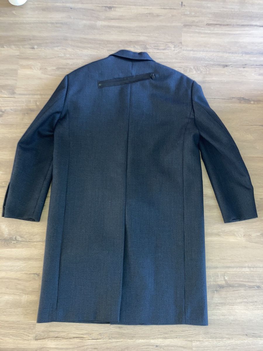 Raf Simons SS19 RUNWAY SCARF OVERSIZED SINGLE BREASTED BLACK/BLUE Size US M / EU 48-50 / 2 - 7 Thumbnail