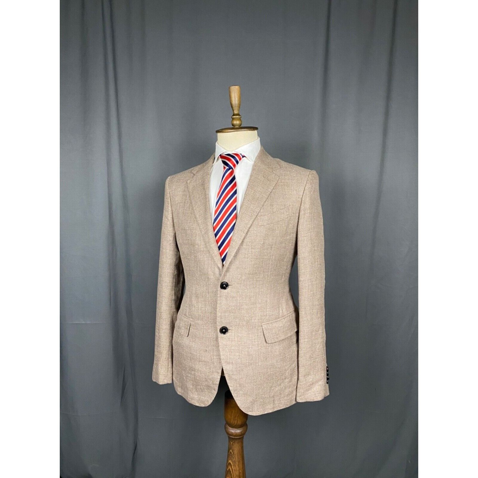 Ermenegildo Zegna MINT! Zegna RECENT Men's Brown Linen Wool Silk Blazer Sportc Size 50R - 4 Thumbnail