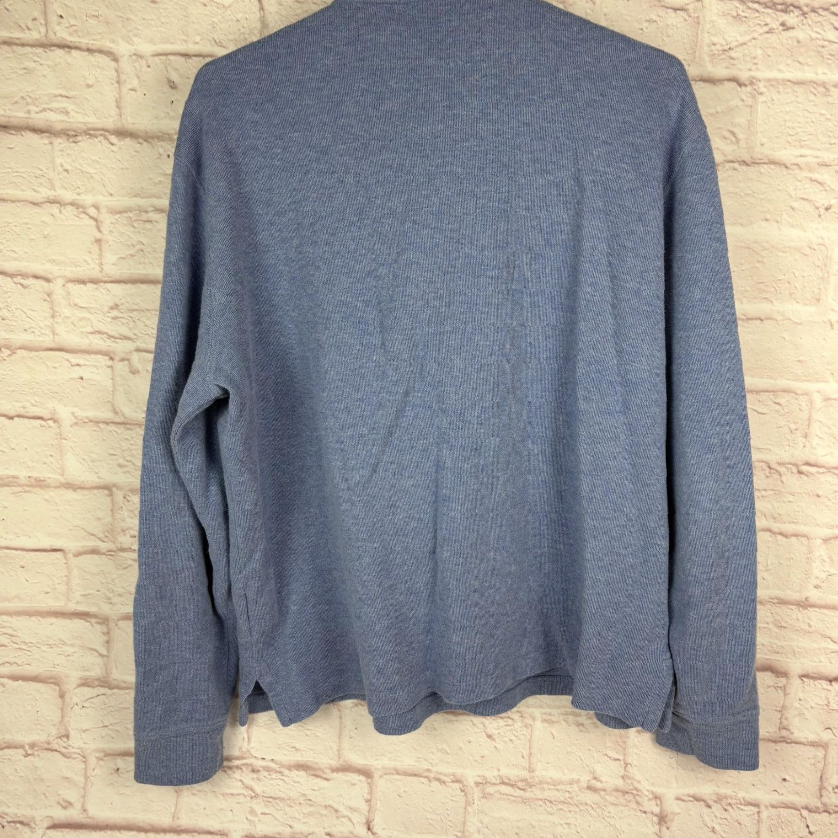 Polo Ralph Lauren Polo Ralph Lauren Sweater Mens Large Blue Estate Rib 1/4 Zip Mock Neck Cotton Size US L / EU 52-54 / 3 - 3 Thumbnail