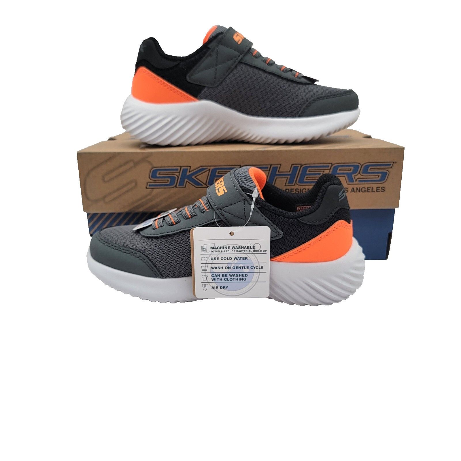 SKECHERS SKECHERS Bounder Kids Sz 13 Charcoal/Orange 403908L/CCOR NIB Size US 11 / IT 41 - 2 Thumbnail
