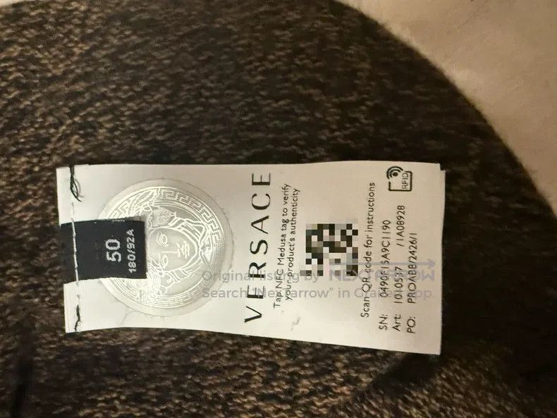 Versace Versace Patterned long-sleeved cashmere knit brown pullove Size US XL / EU 56 / 4 - 4 Thumbnail