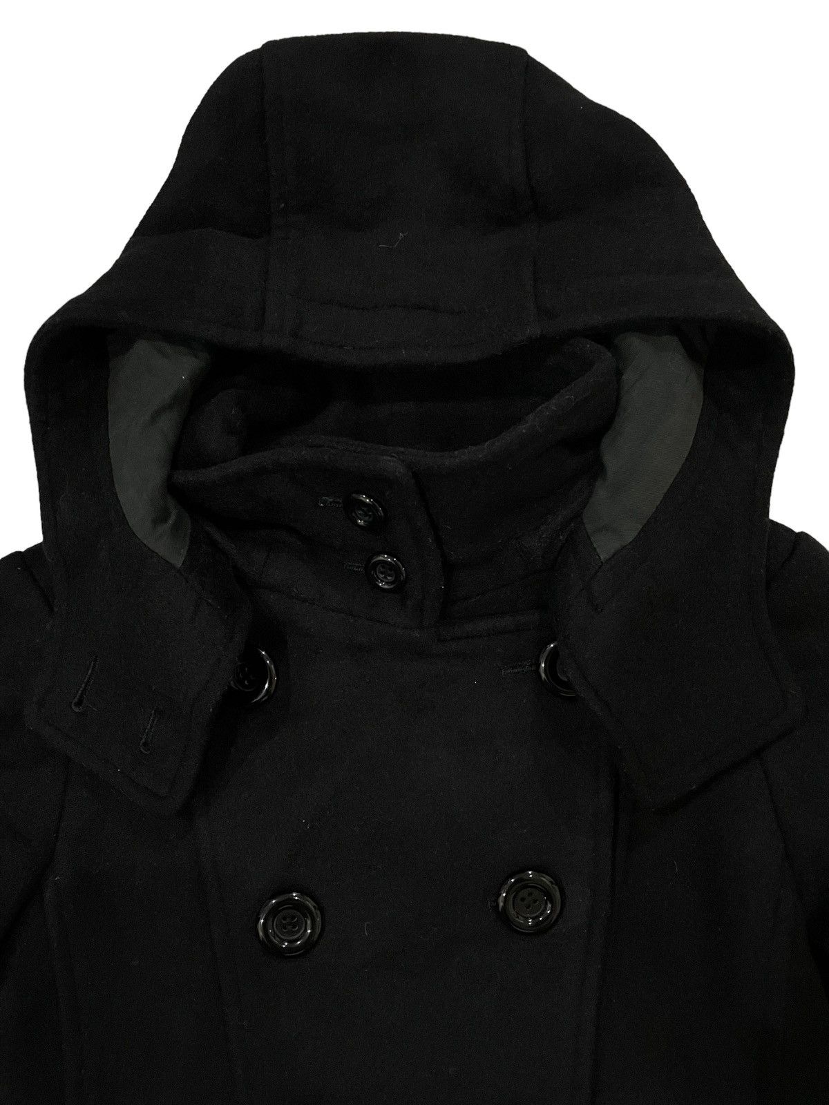 Japanese Brand × Yohji Yamamoto A.T. Atsuro Tayama Faux Wool Double Breasted Hooded Jacket Size US S / EU 44-46 / 1 - 9 Thumbnail
