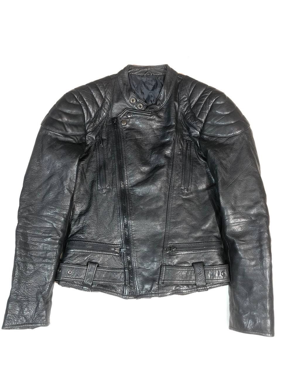 Genuine Leather × Vintage Vintage Moto Biker Triple Black Leather Jacket Size US S / EU 44-46 / 1 - 1 Thumbnail