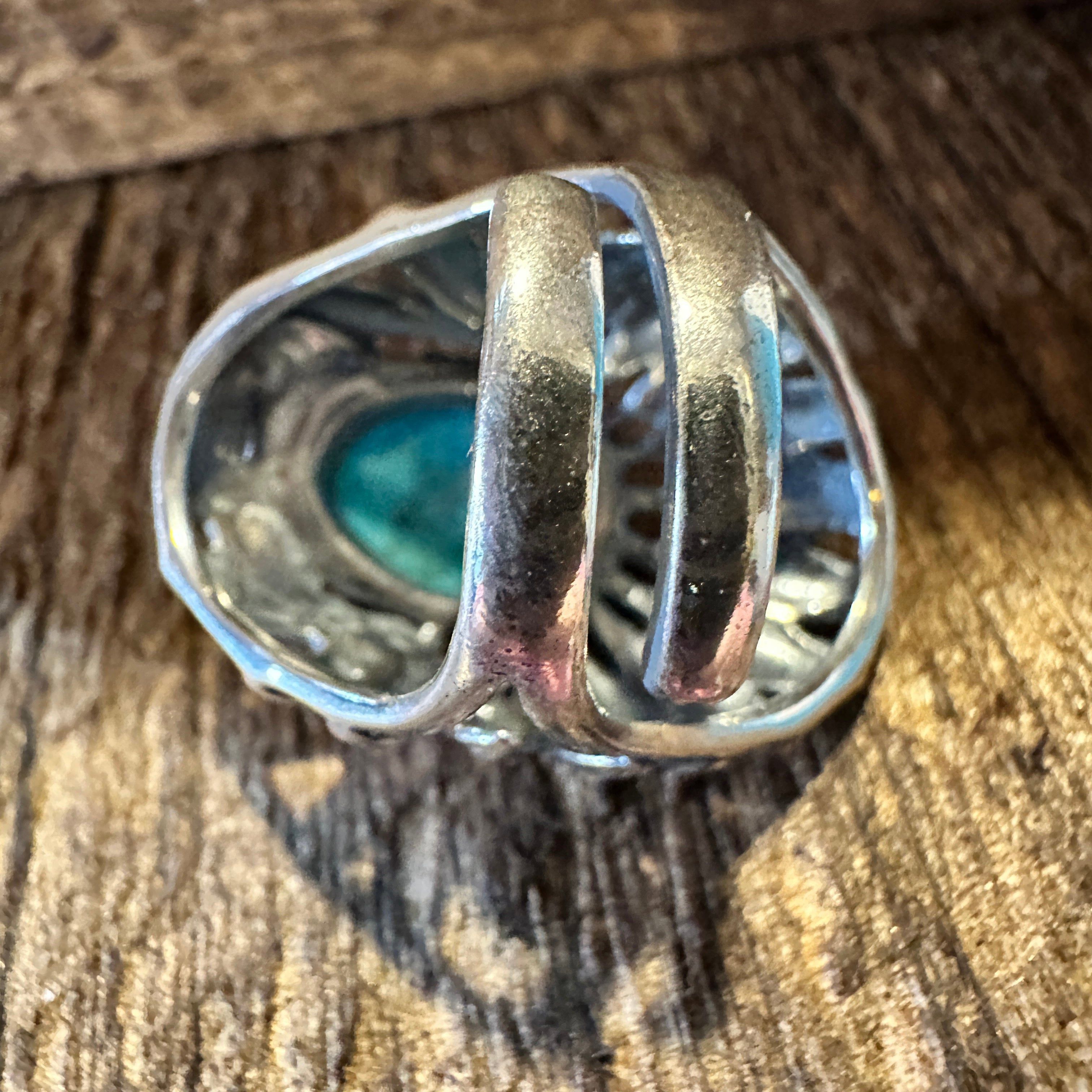 Other Turquoise Cuff Ring Inspired by Native American Headdress, G Size ONE SIZE - 9 Thumbnail