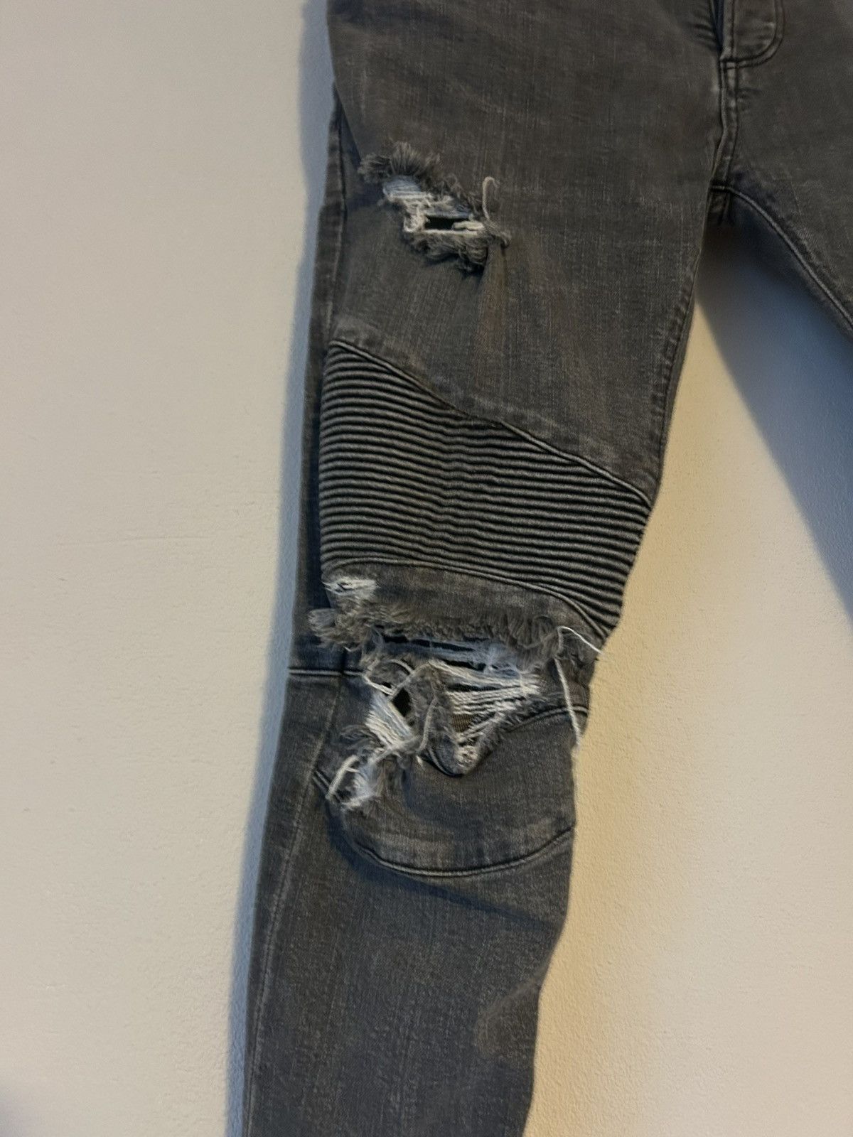 Balmain Balmain Grey Biker Jeans, Size 29 Size US 29 - 5 Thumbnail