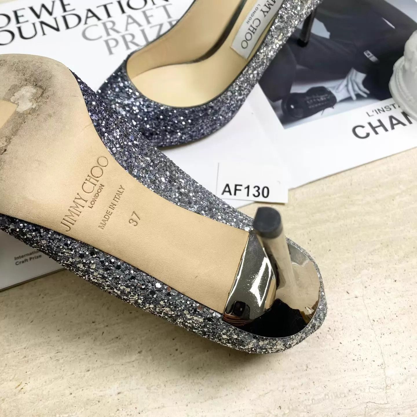 Jimmy Choo Jimmy Choo ROMY gradient glitter 8.5cm heels 37 Size US 6.5 / IT 36.5 - 5 Thumbnail
