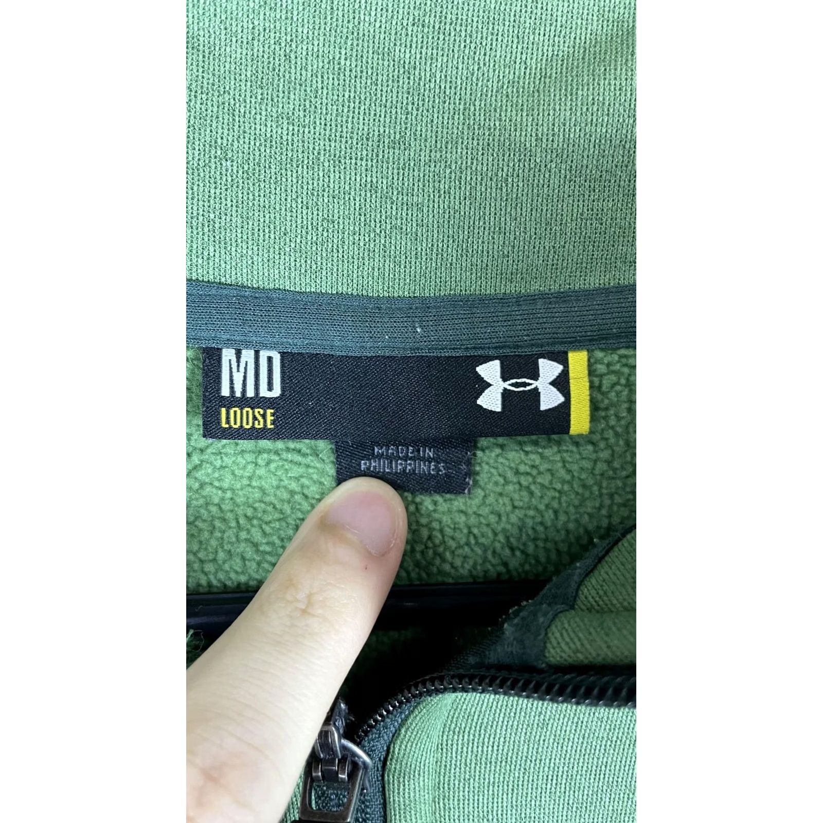 Under Armour Under Armour Jacket Mens Medium Green Fleece Full Zip Athletic Sweatshirt Size US M / EU 48-50 / 2 - 3 Thumbnail
