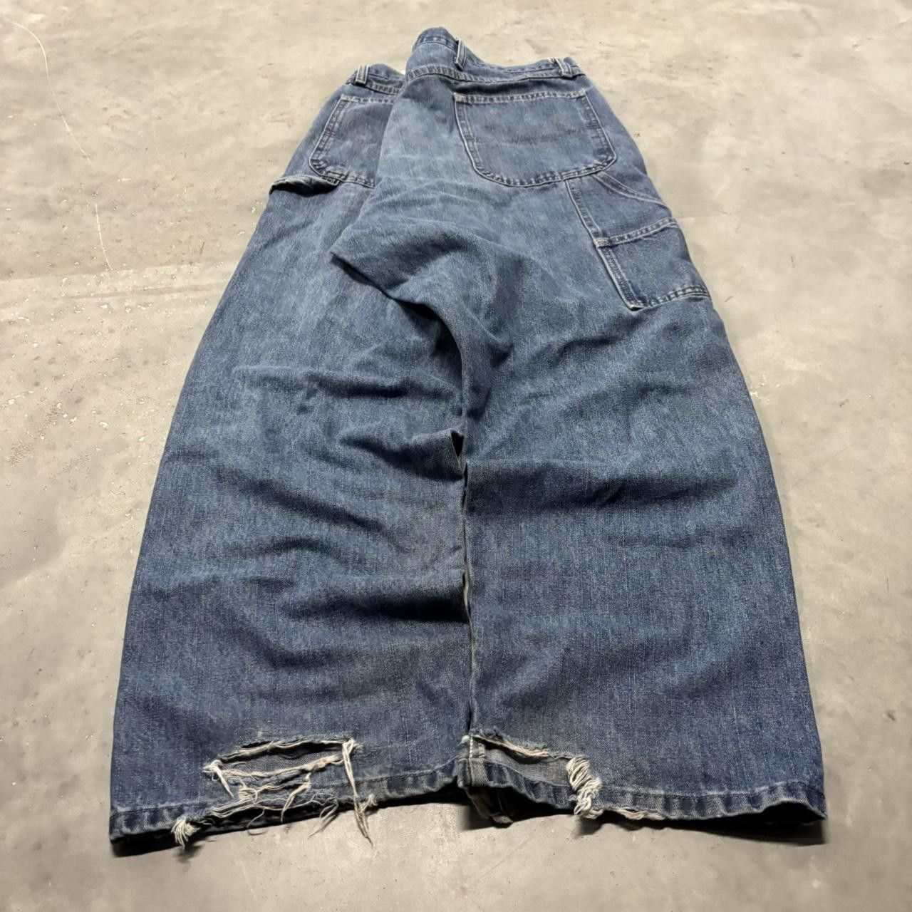 Japanese Brand × Vintage Crazy Vintage Y2K/2000s Baggy Medium Wash Skater Carpenter Denim Jeans! Size US 40 / EU 56 - 4 Thumbnail